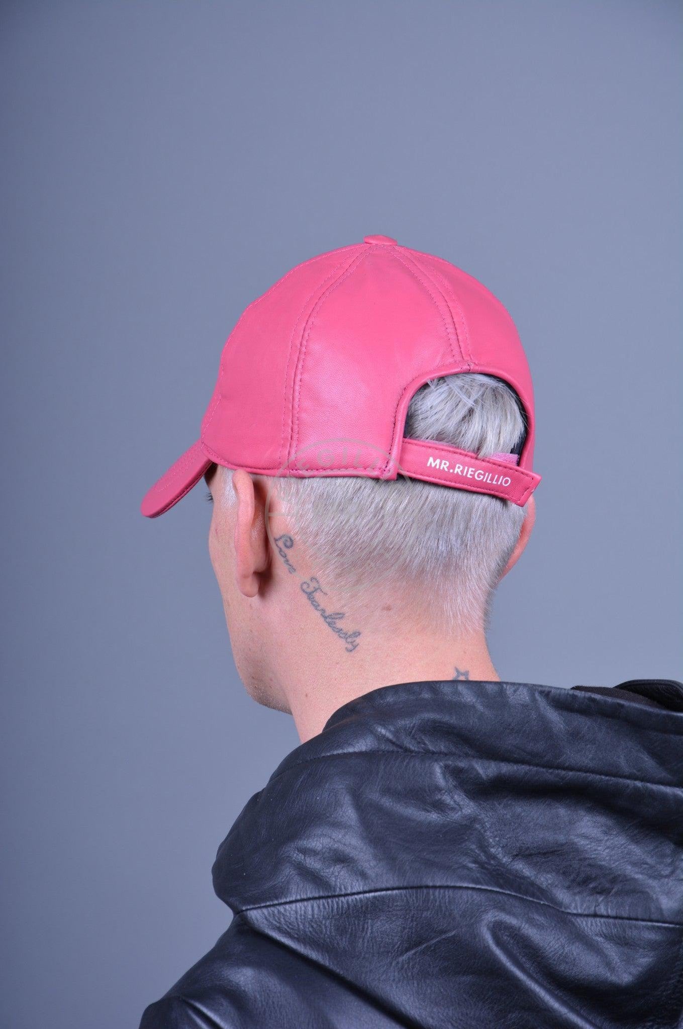 Pink Leather Cap-at MR. Riegillio