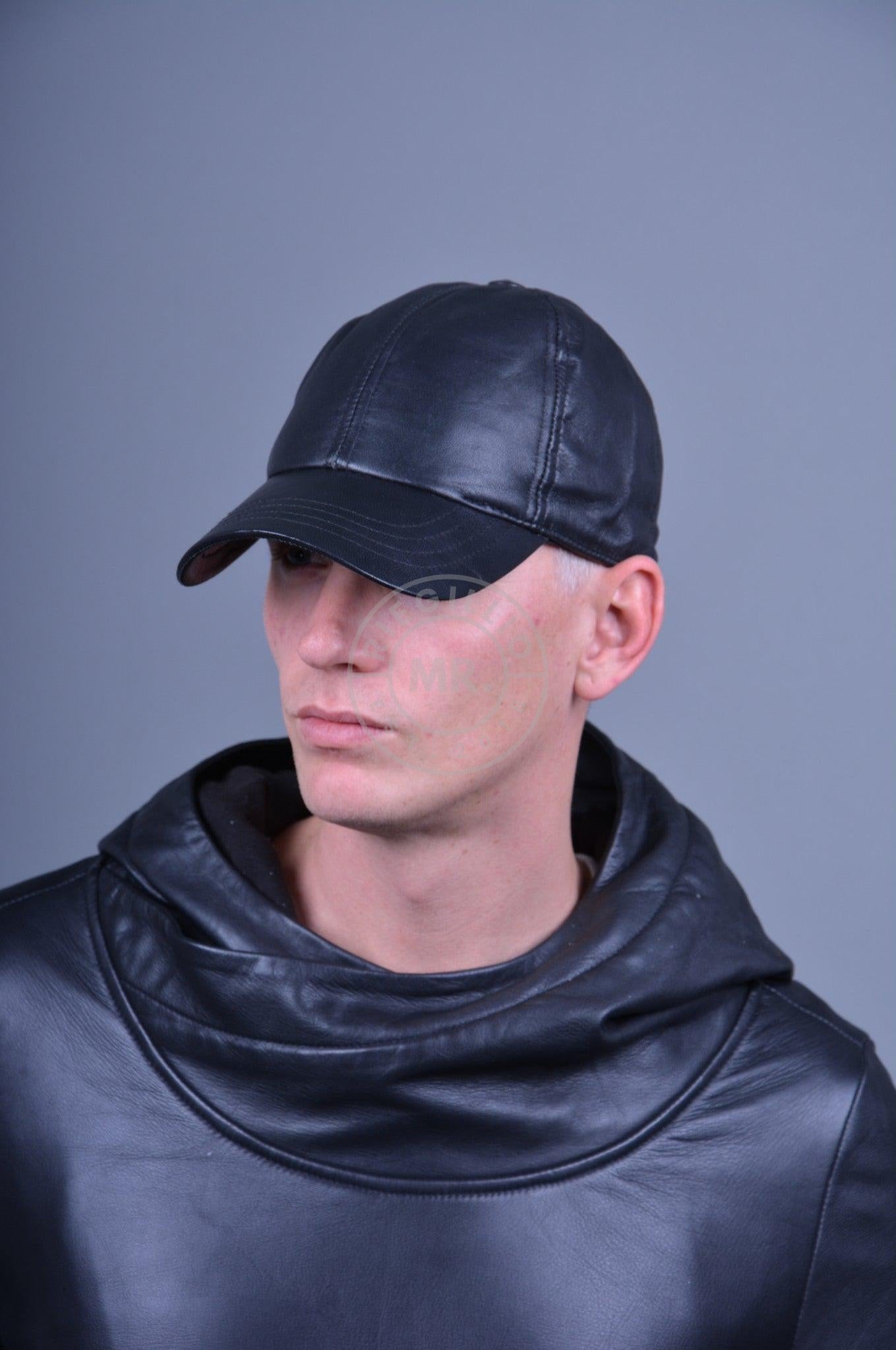 Black Leather Cap-at MR. Riegillio