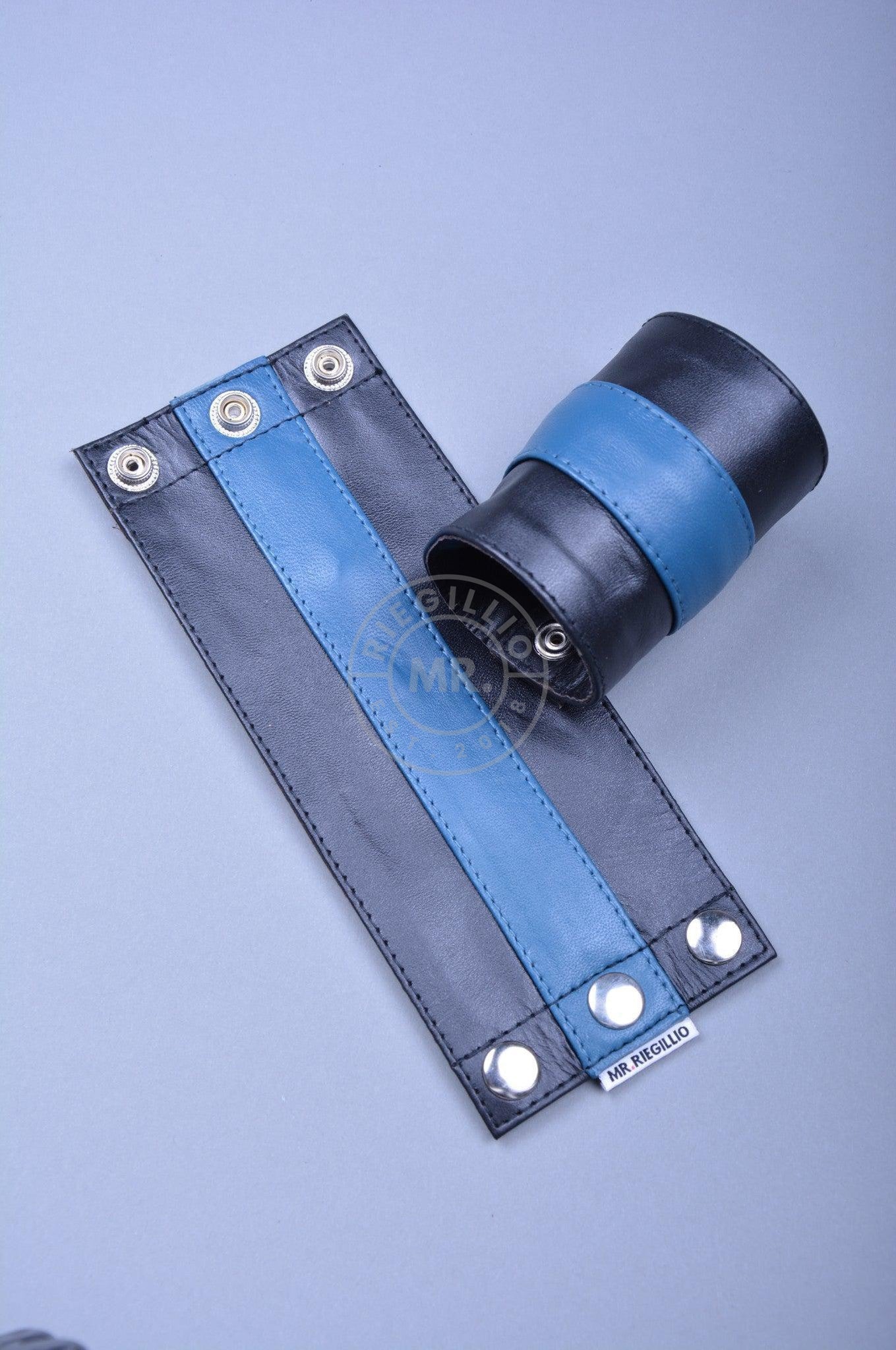 Jeans Blue Wrist Wallet - Single Stripe-at MR. Riegillio