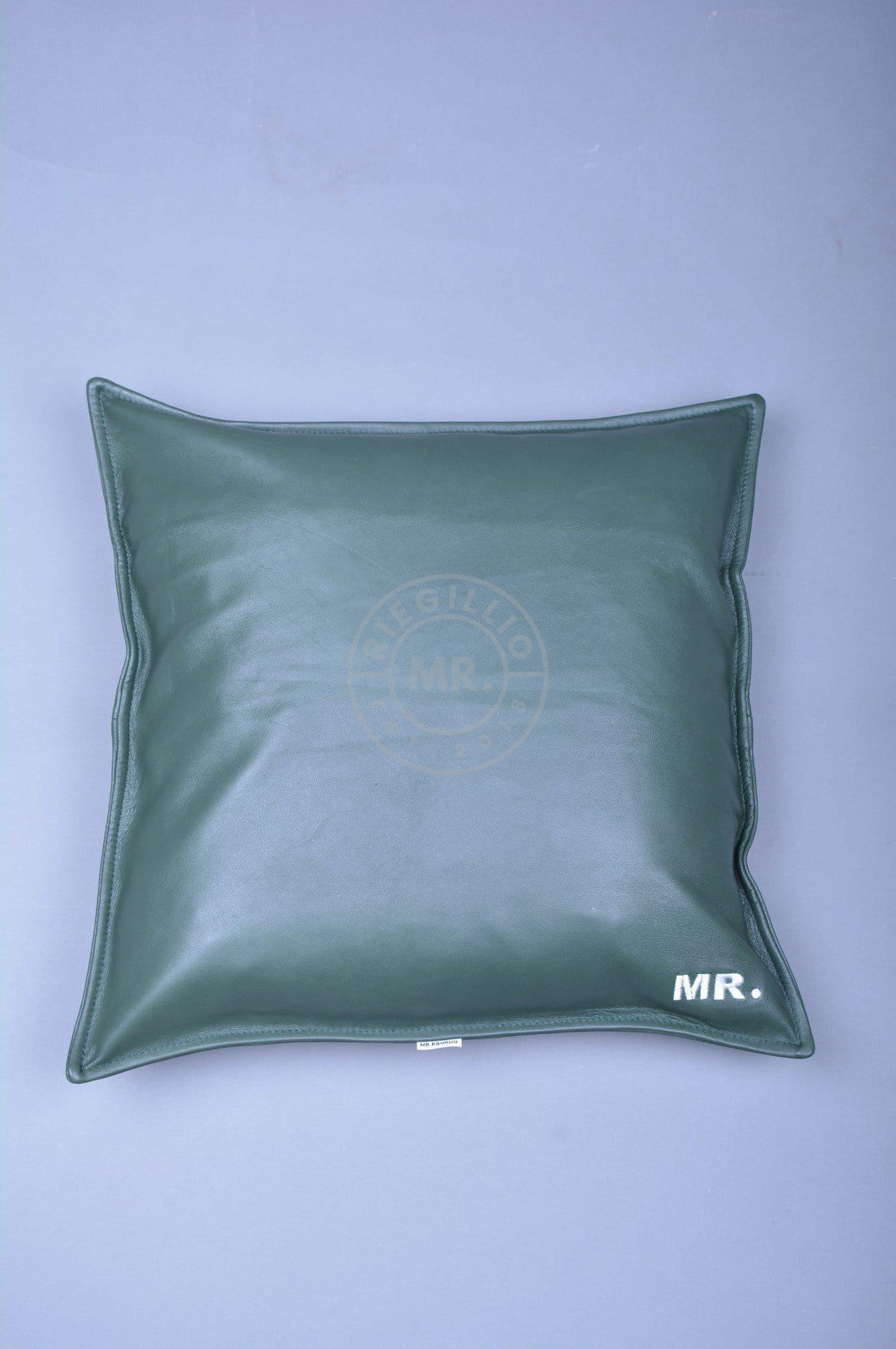 Green shop leather pillow