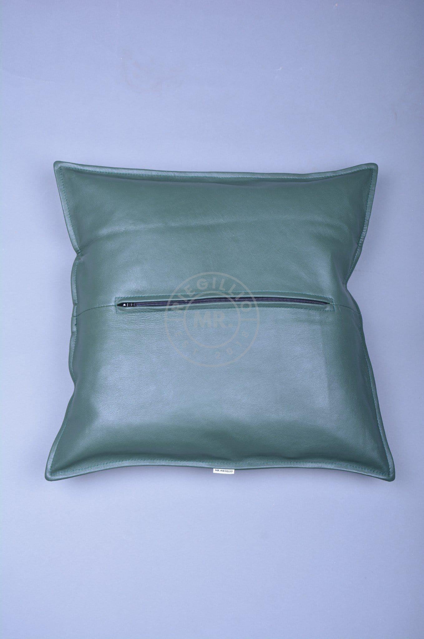 Dark Green Leather Pillow at MR. Riegillio