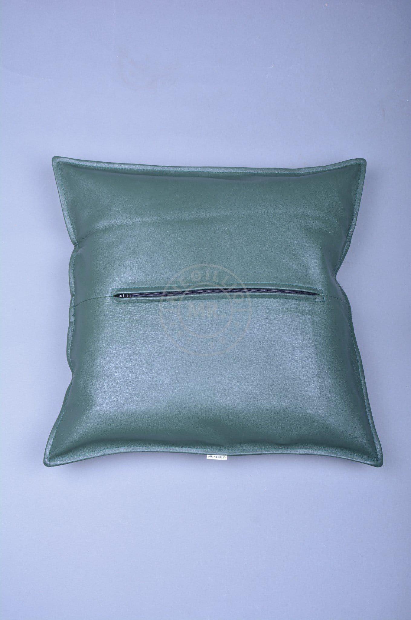 Dark Green Leather Pillow at MR. Riegillio