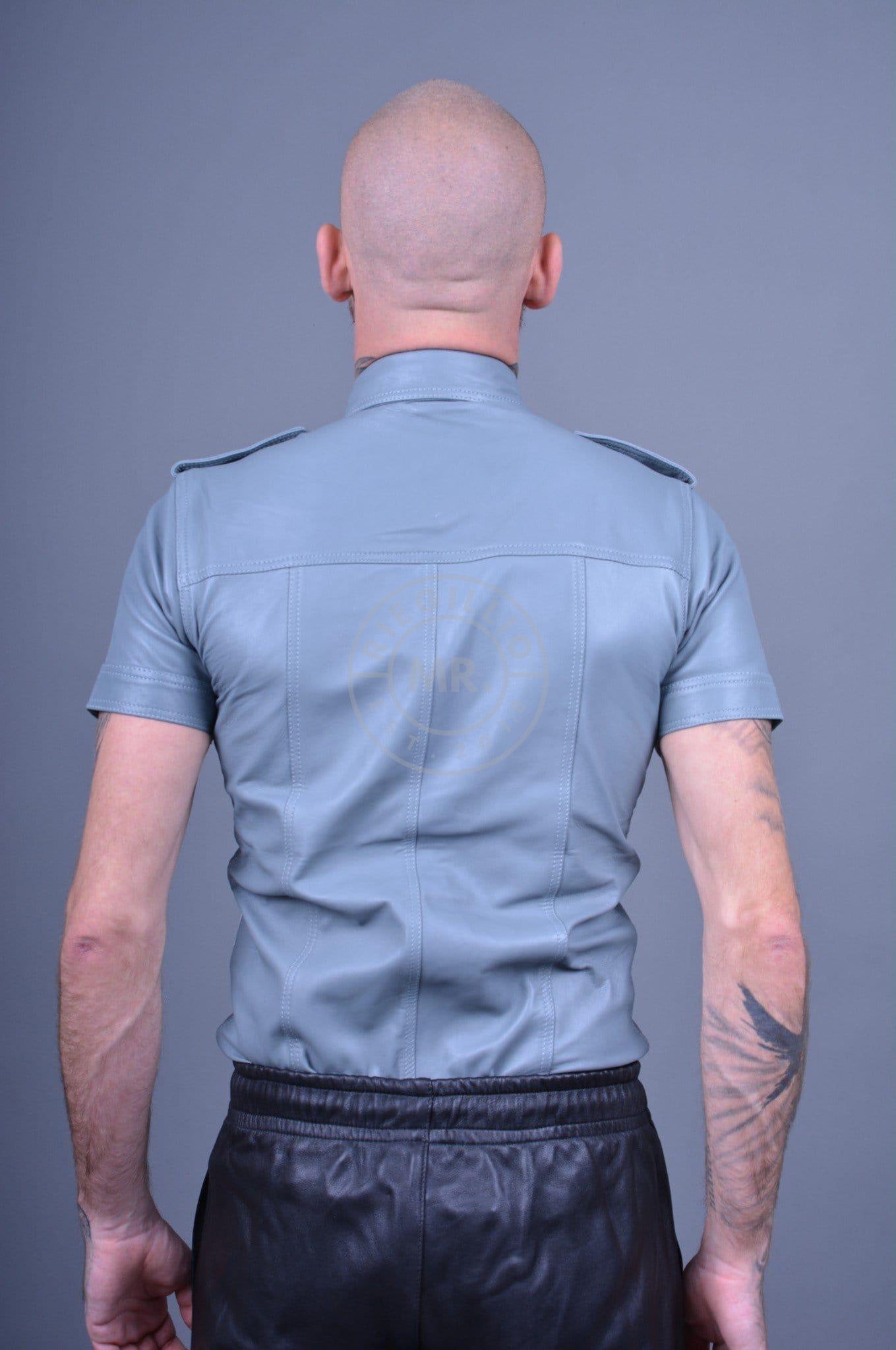 Slate Grey Leather Shirt at MR. Riegillio