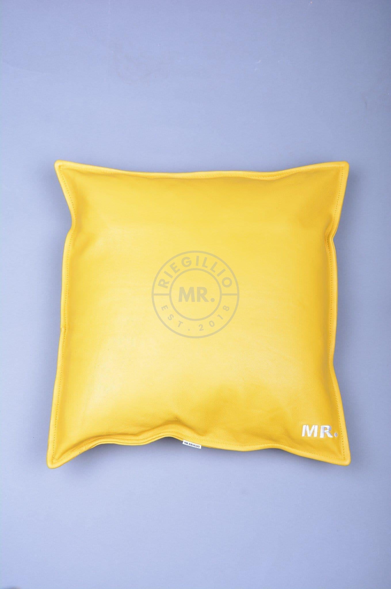 Yellow Leather Pillow at MR. Riegillio