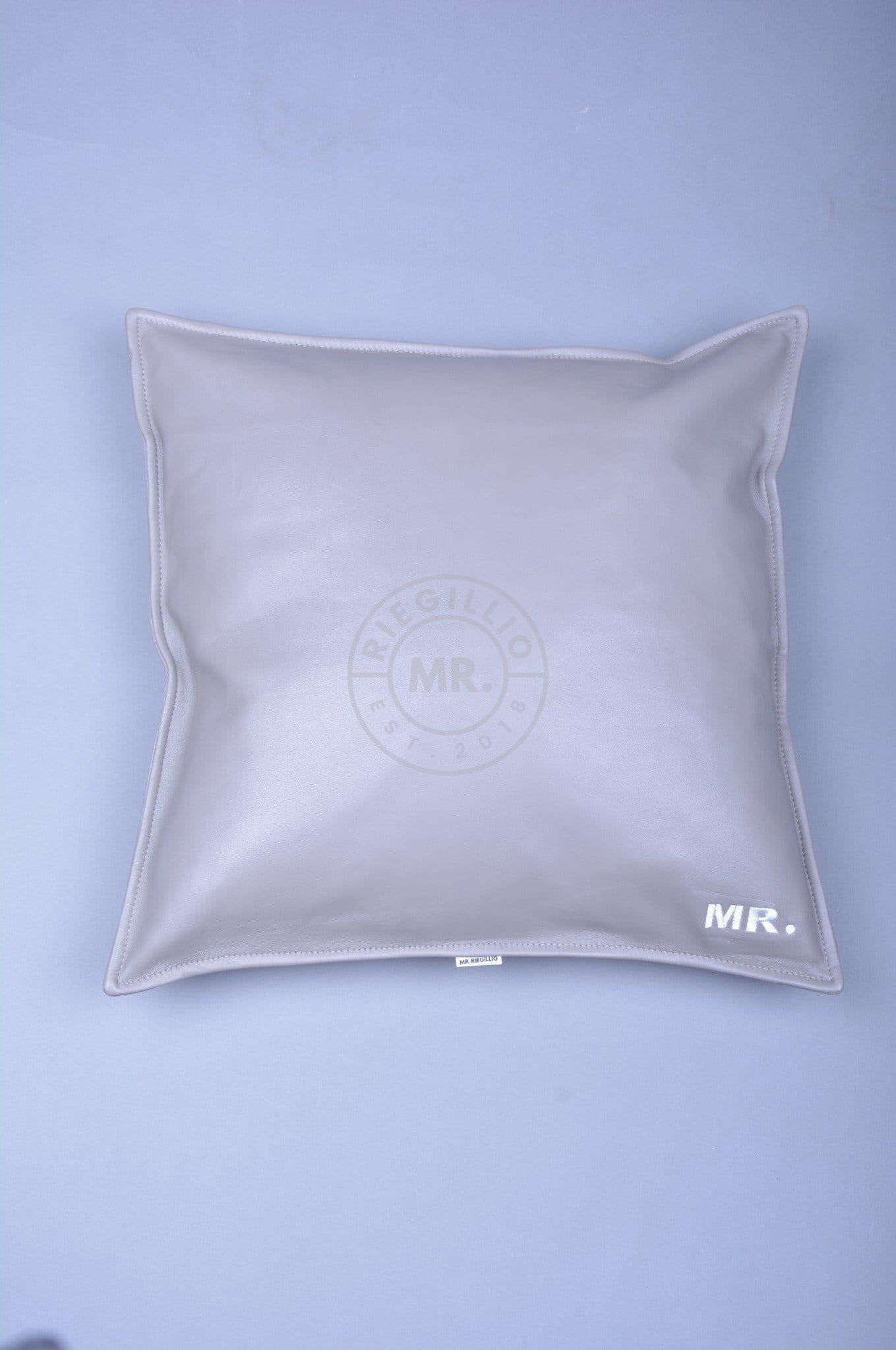 Grey Leather Pillow-at MR. Riegillio
