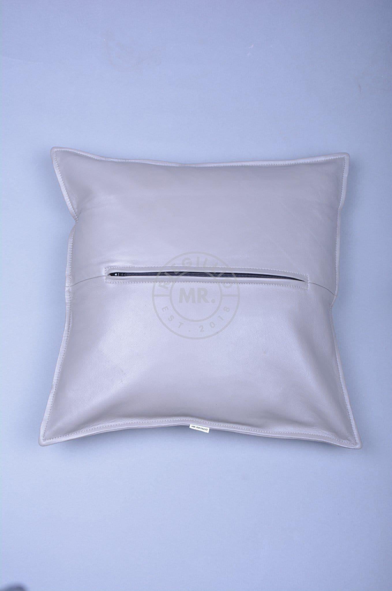 Grey Leather Pillow at MR. Riegillio