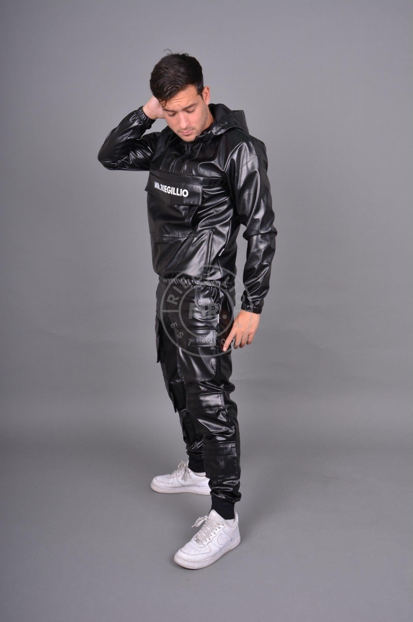 Vegan Leather Black Utility Pants at MR. Riegillio