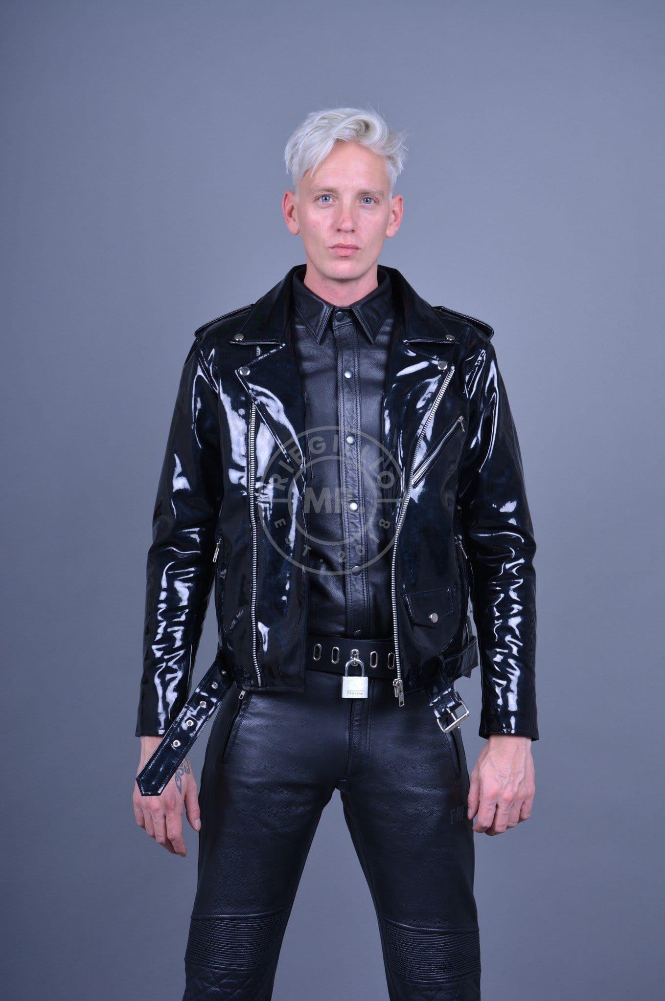 Black PVC Brando Jacket-at MR. Riegillio