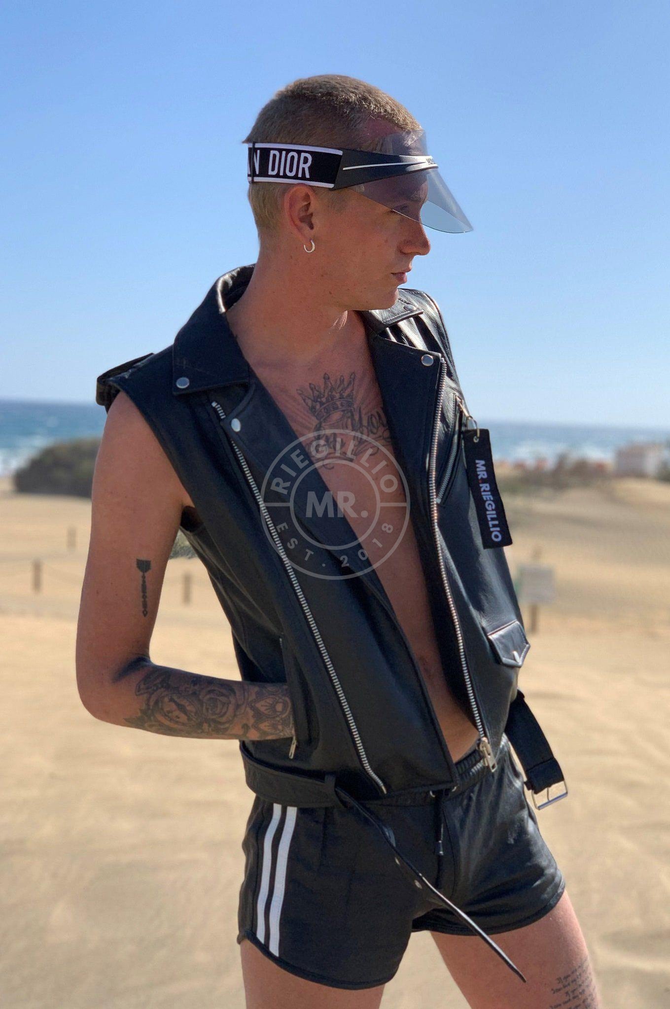 Leather Brando Sleeveless Jacket at MR. Riegillio
