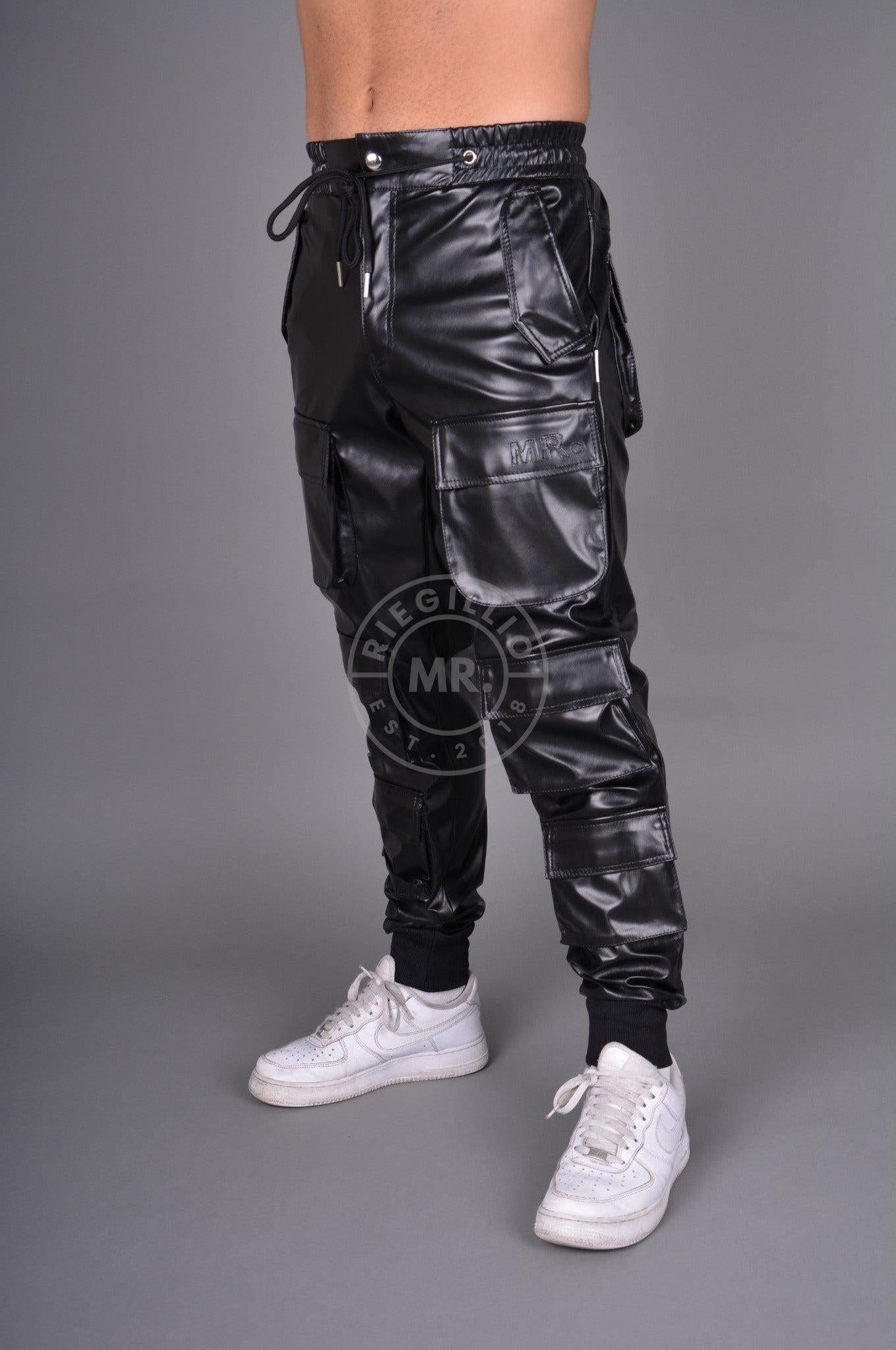 Vegan Leather Black Utility Pants at MR. Riegillio