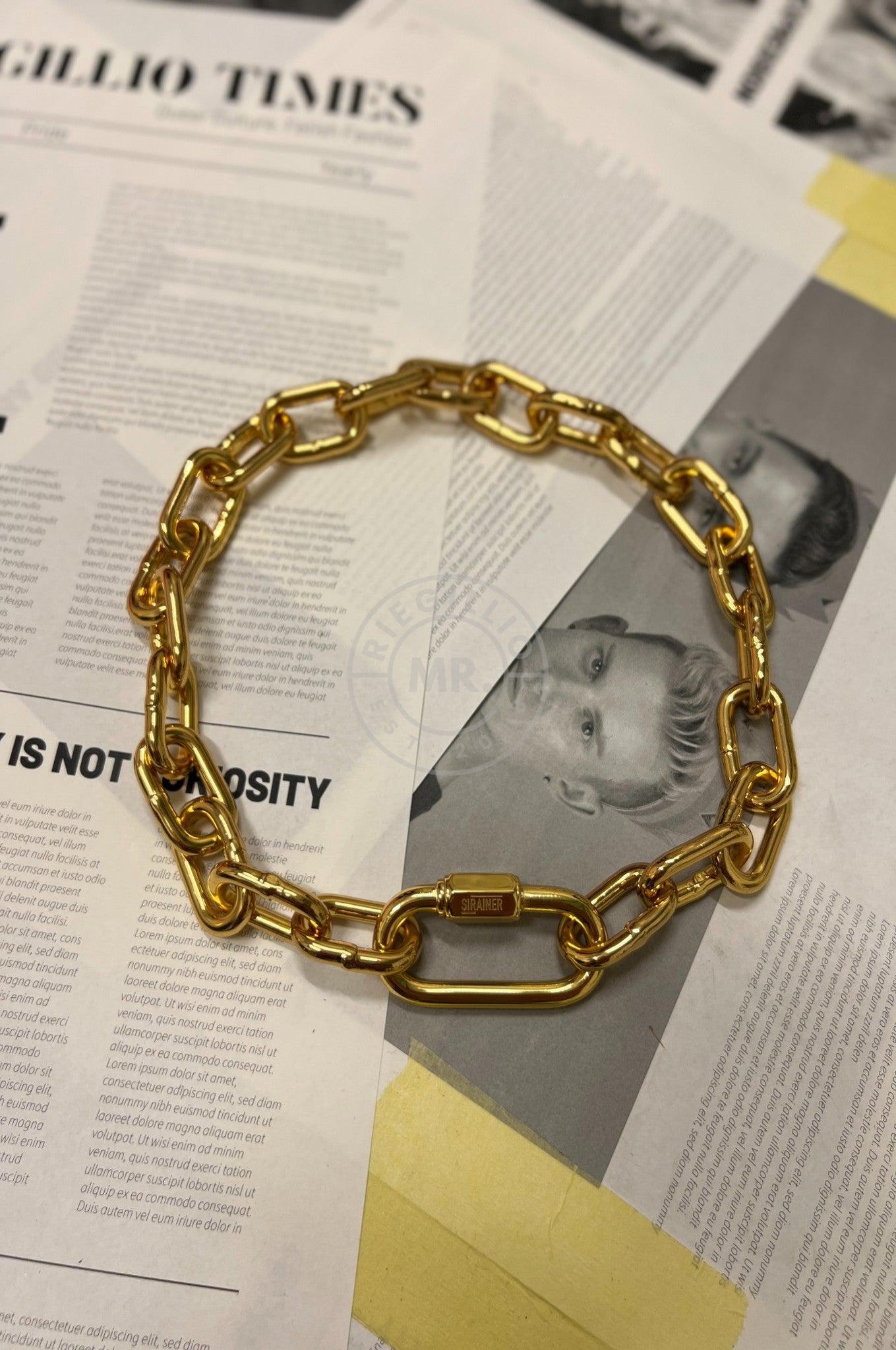 SIRAINER Chain Collar - Gold at MR. Riegillio