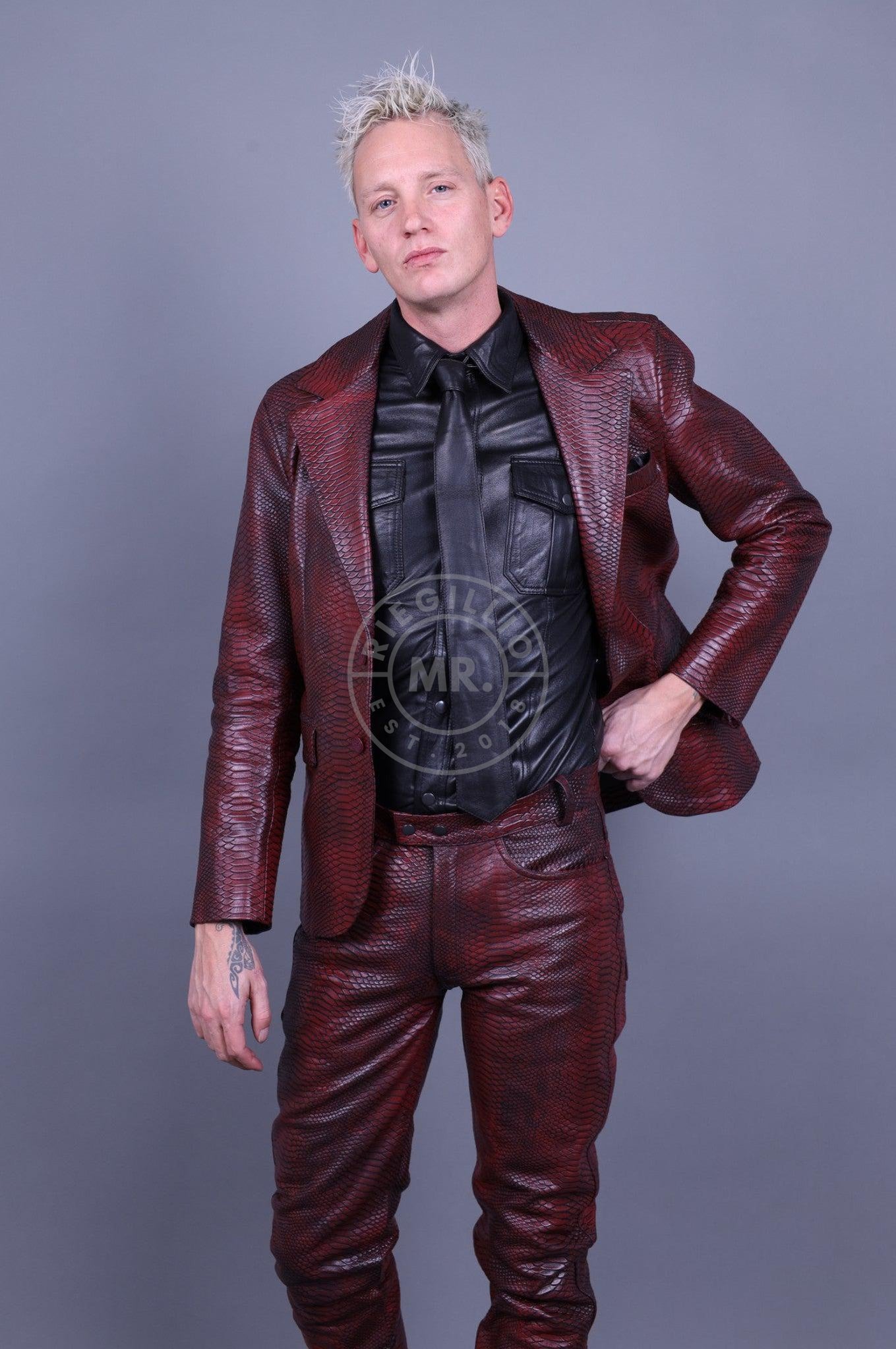 Mehron Leather Snake Blazer-at MR. Riegillio