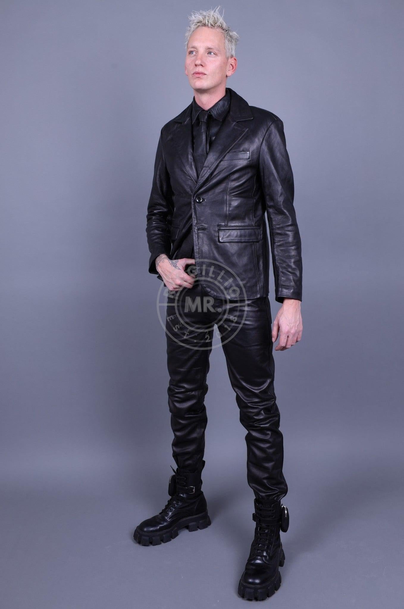 Black Leather Blazer at MR. Riegillio