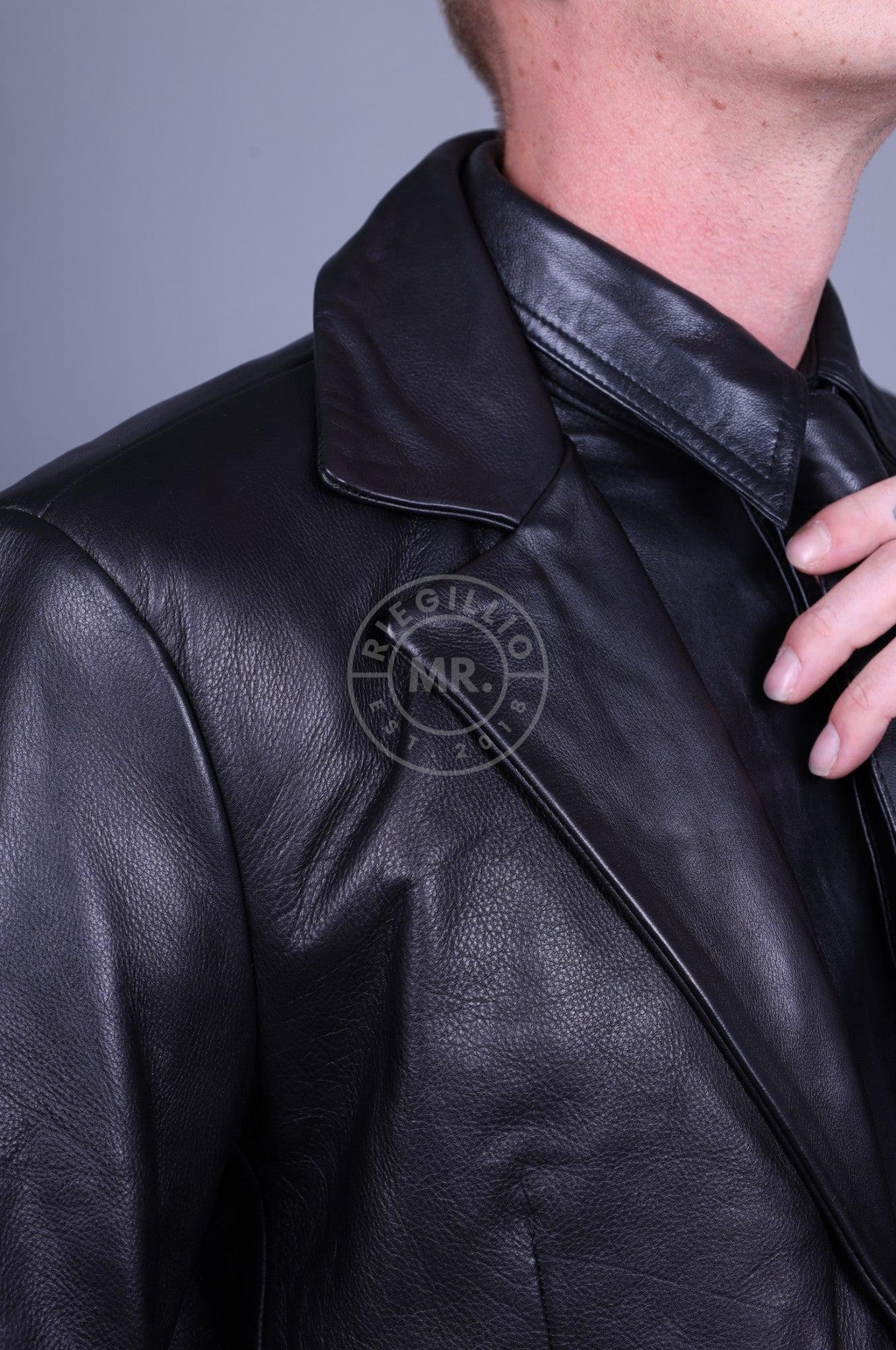 Black Leather Blazer-at MR. Riegillio