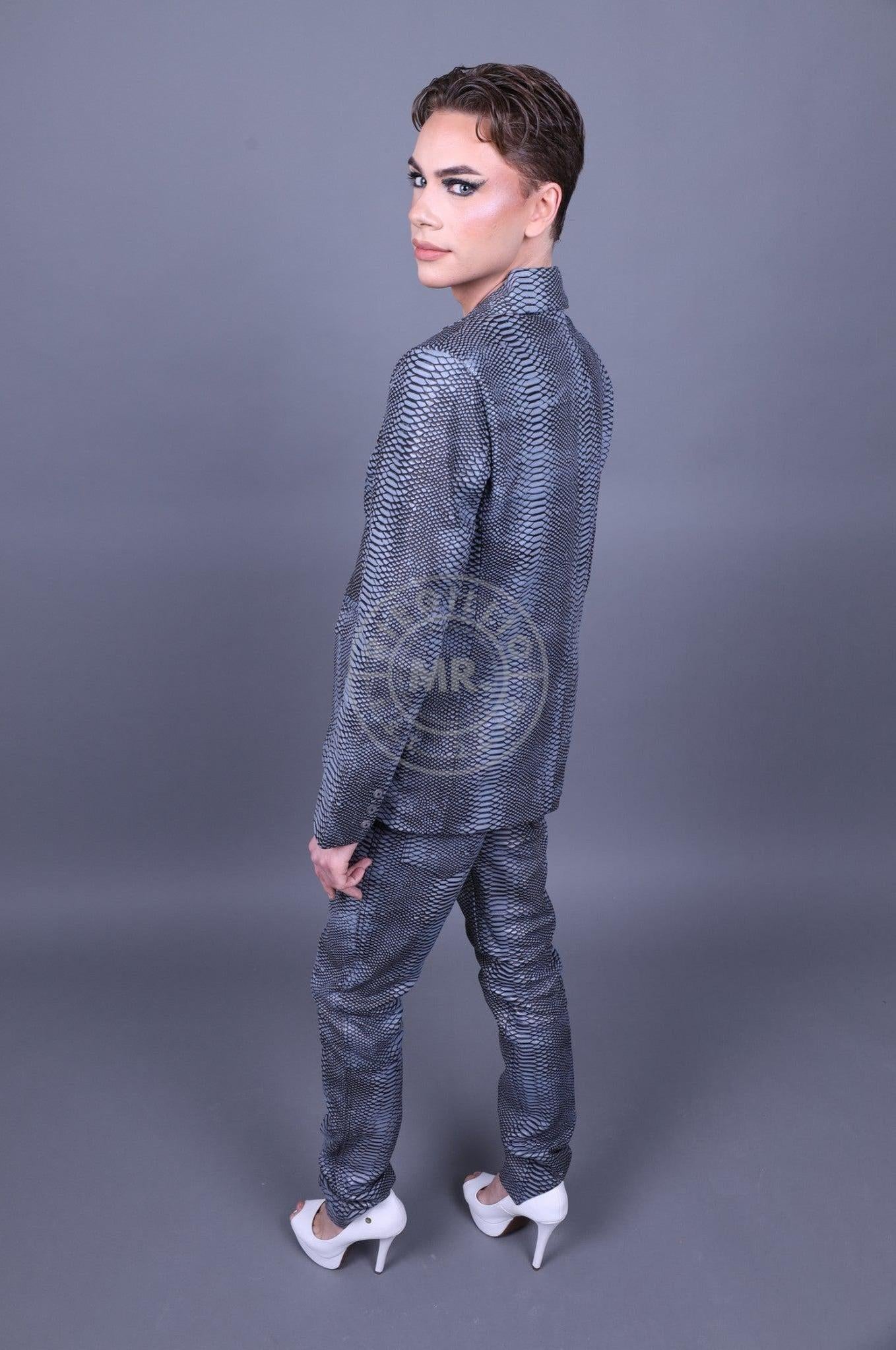 Grey Leather Snake Blazer at MR. Riegillio
