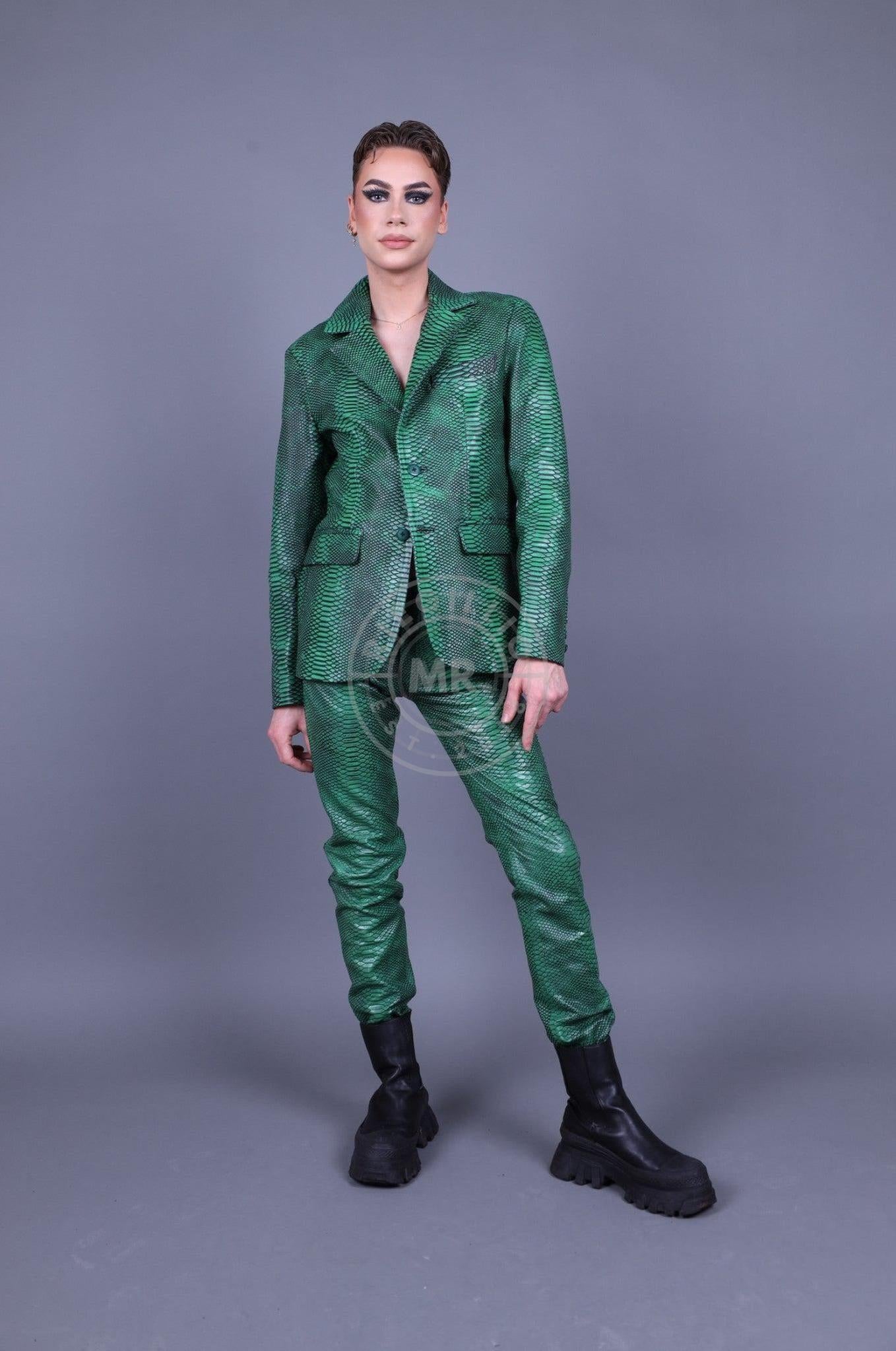 Green Leather Snake Blazer at MR. Riegillio
