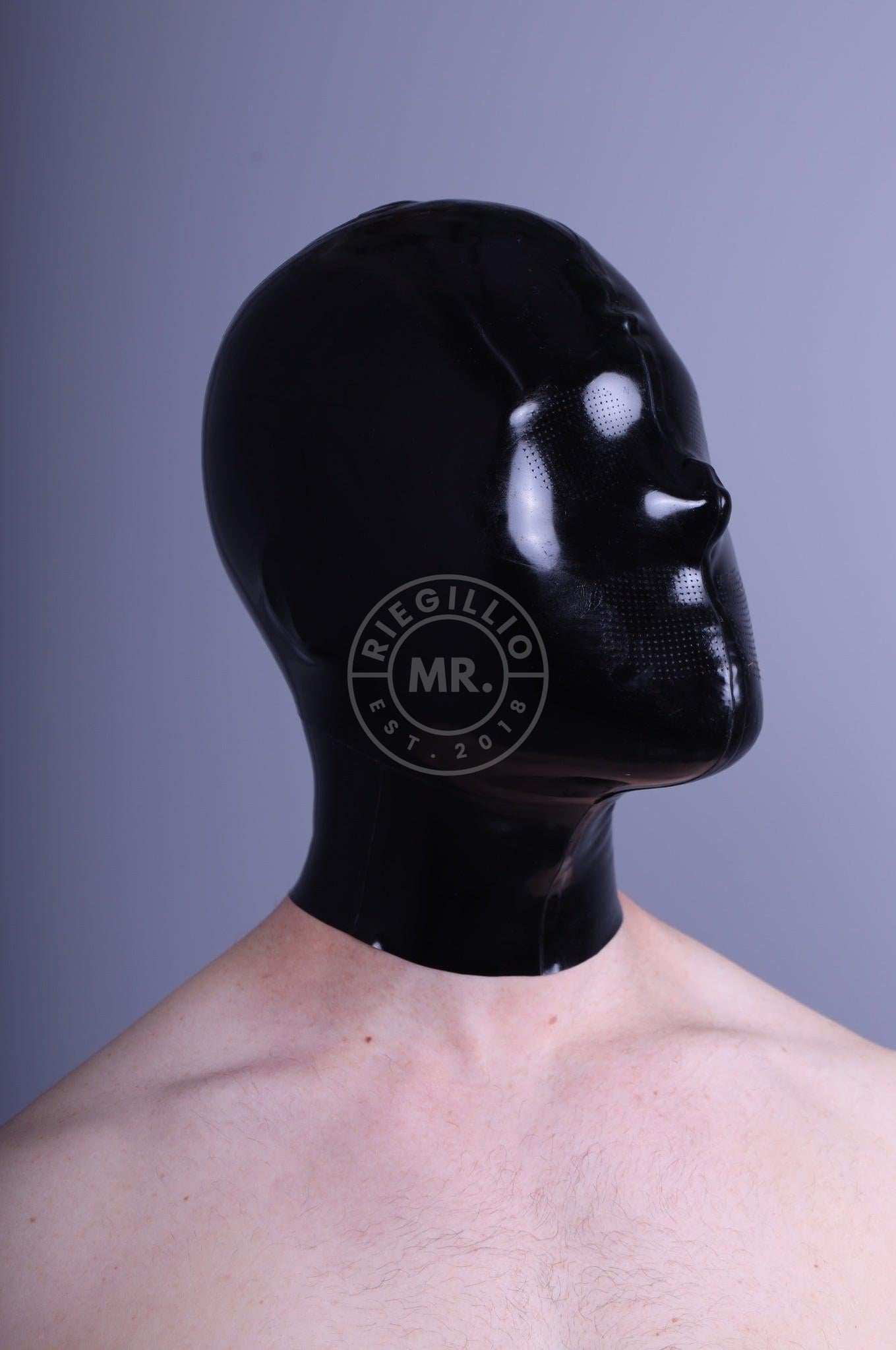 Rubber Micro Perforated Hood With Zip-at MR. Riegillio