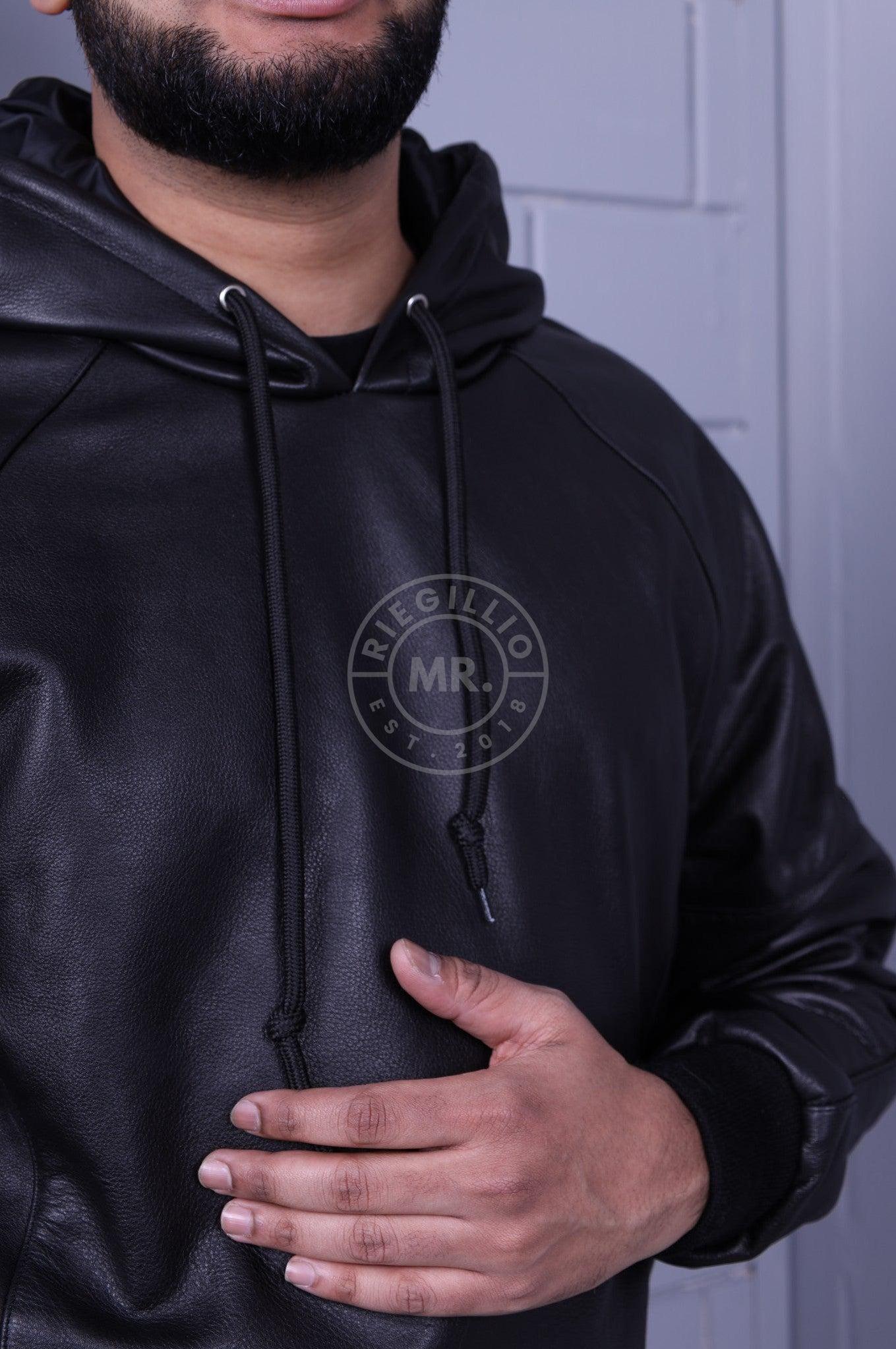 Full Black Leather Hoodie at MR. Riegillio