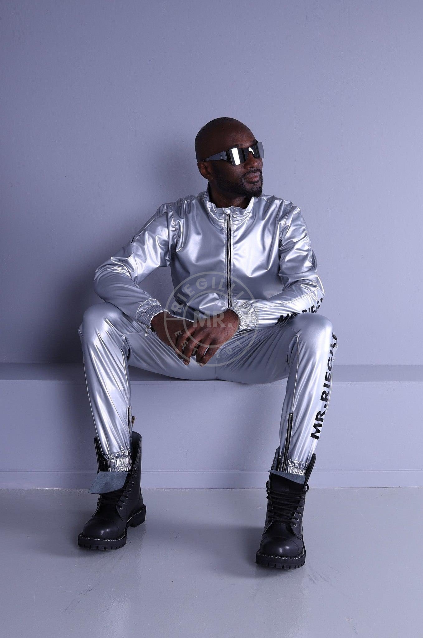 Silver PVC Tracksuit Jacket at MR. Riegillio