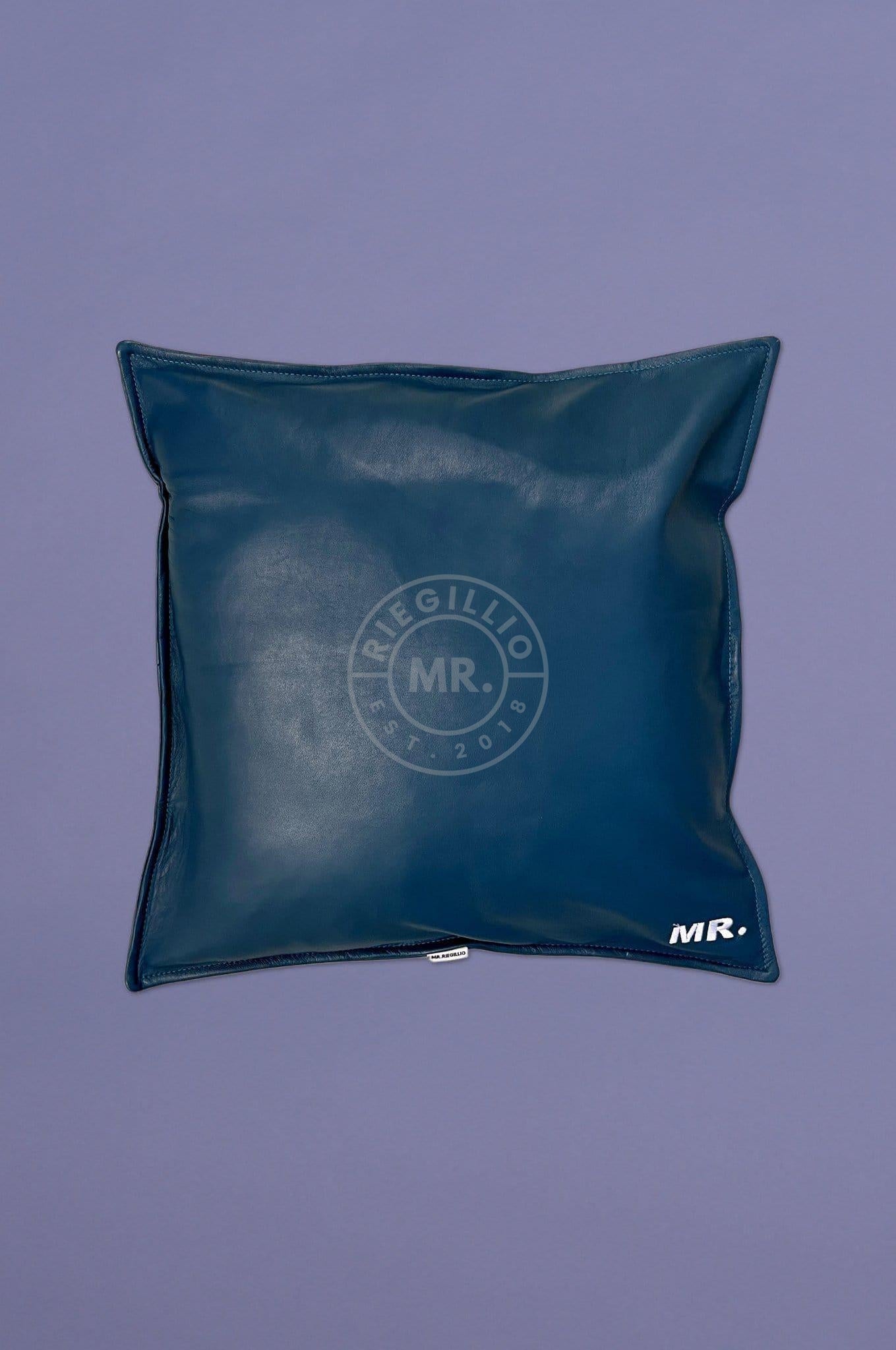 Jeans Blue Leather Pillow-at MR. Riegillio