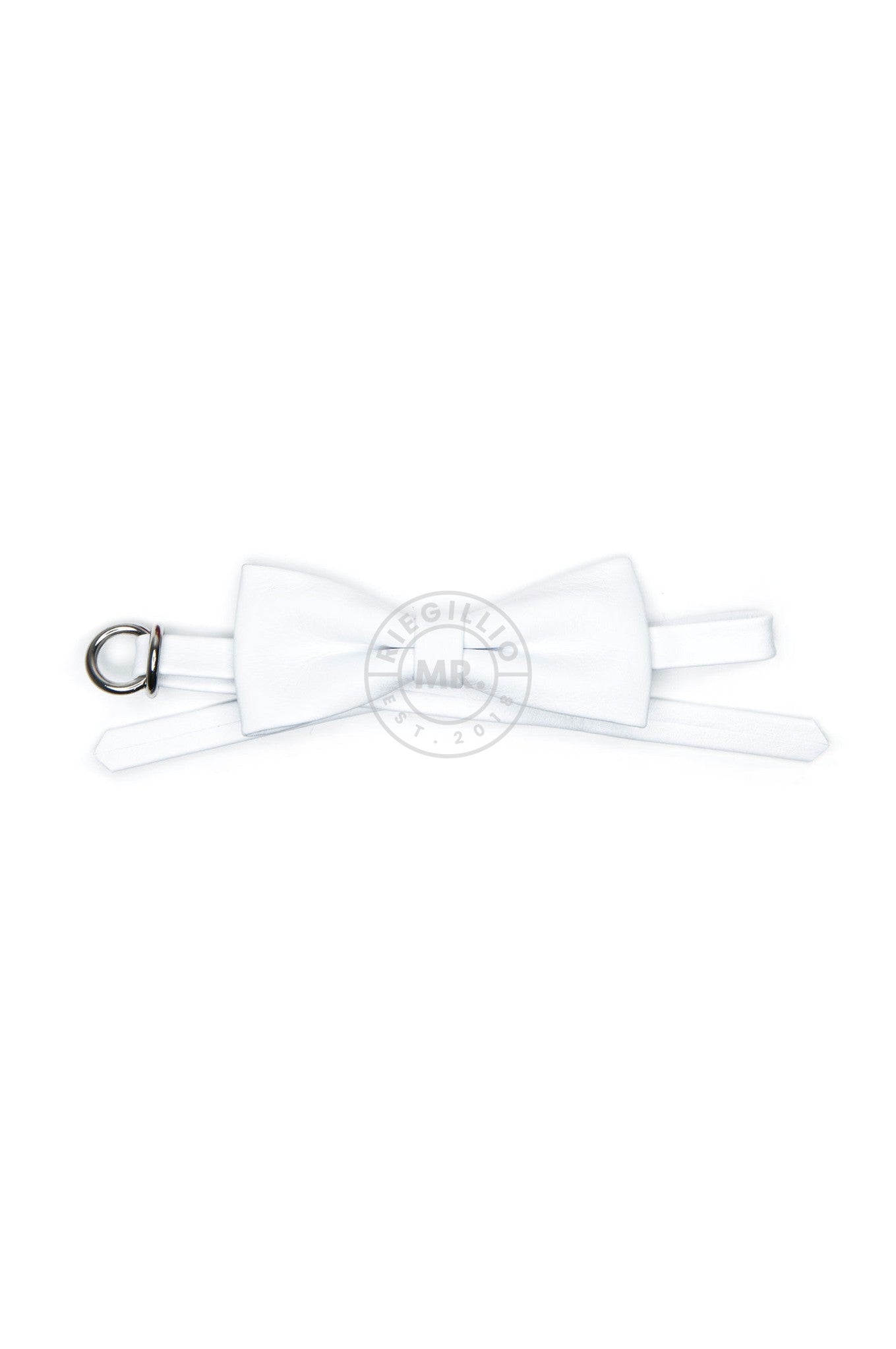 SIRAINER White Leather Bow Tie at MR. Riegillio