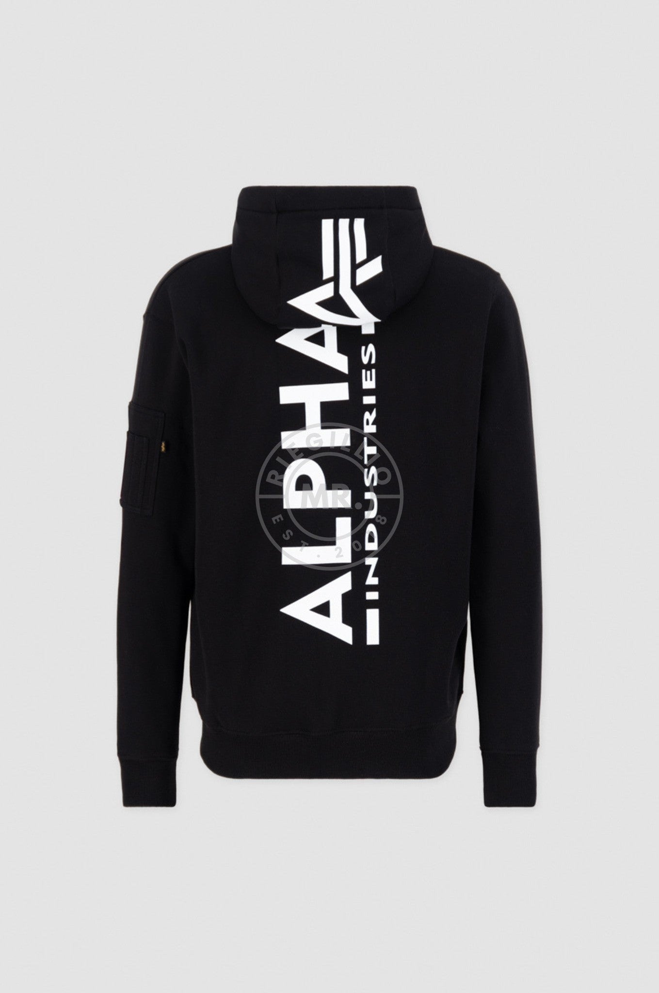 Alpha Industries Back Print Zip Hoodie - Black