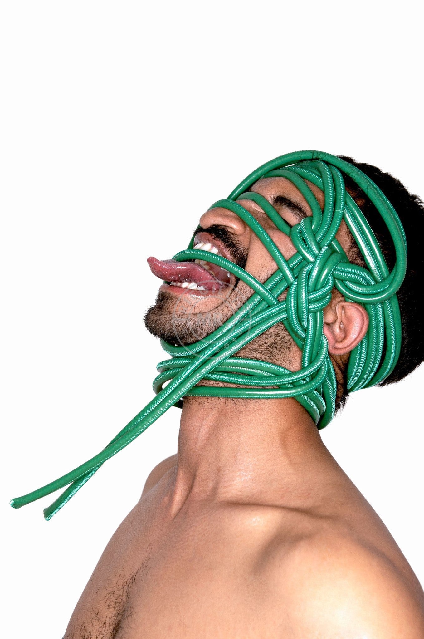 SIRAINER Green Leather Shibari Rope at MR. Riegillio