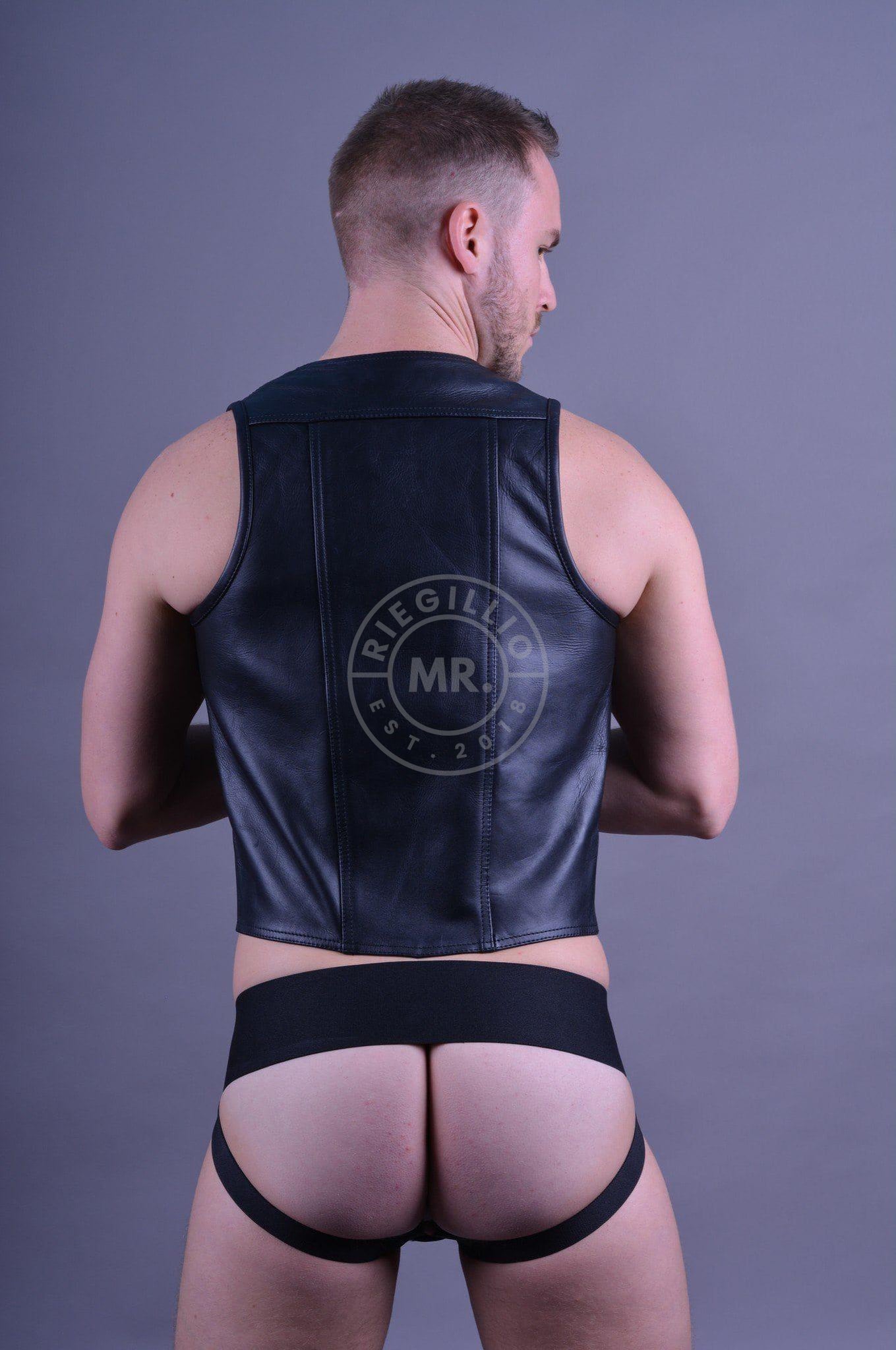 Mister B Leather Premium Jockstrap - Black at MR. Riegillio
