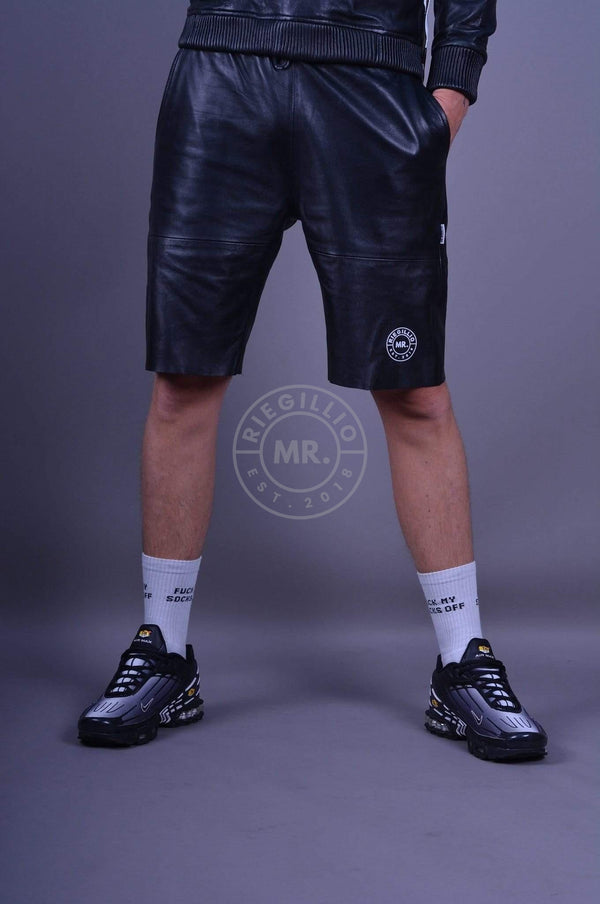 Black Leather Long Short at MR. Riegillio