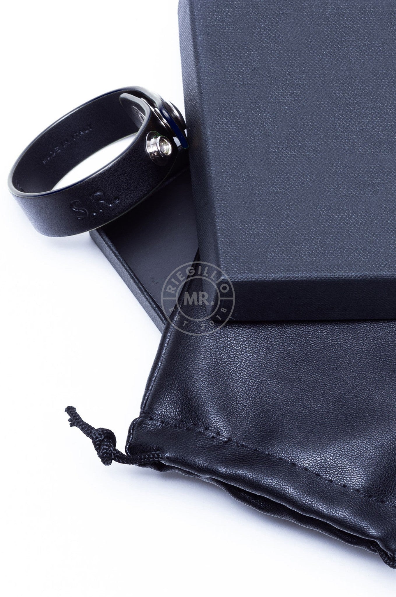 SIRAINER Black Leather Cockring - Black at MR. Riegillio