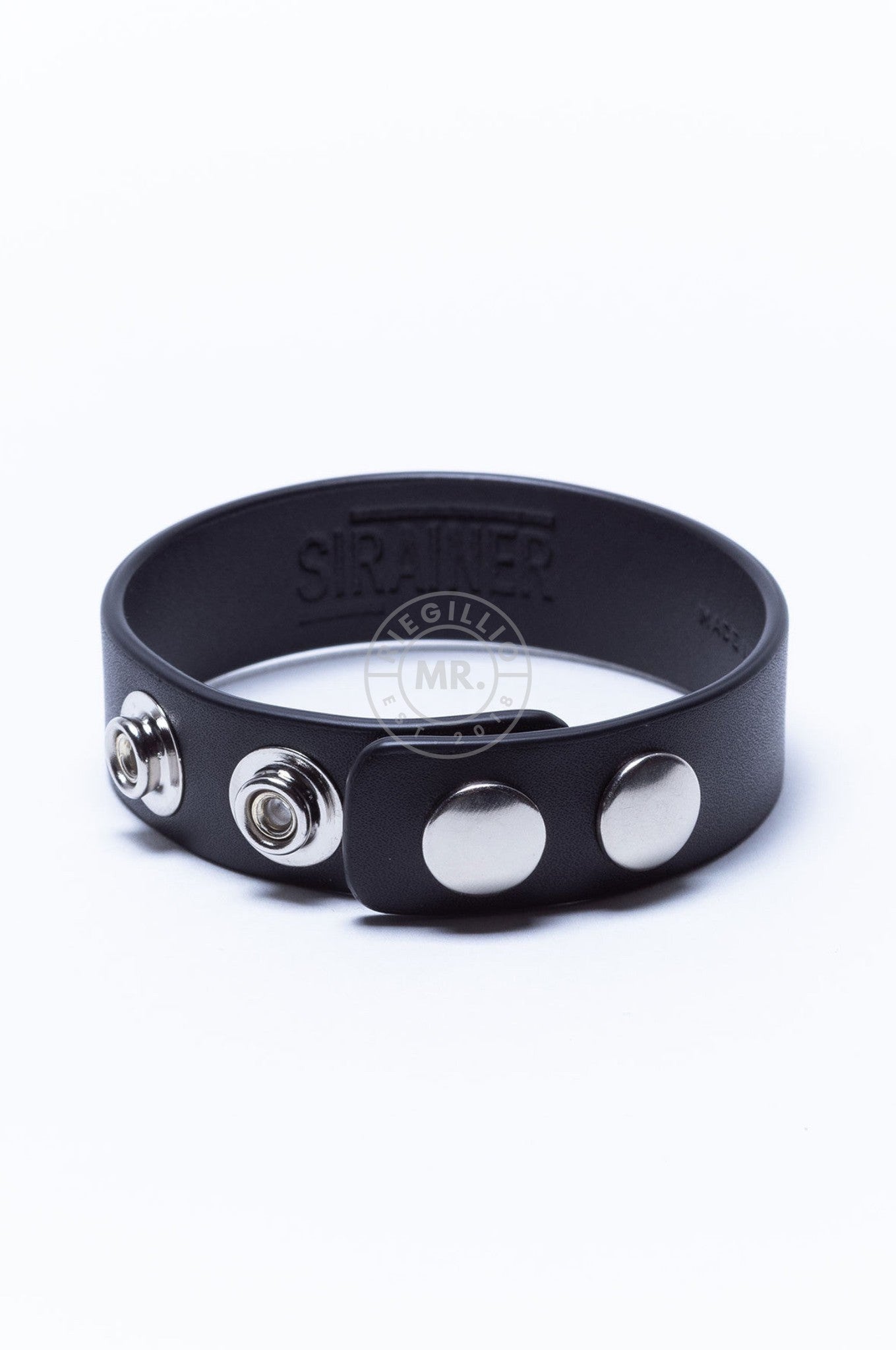 SIRAINER Black Leather Cockring - Black at MR. Riegillio