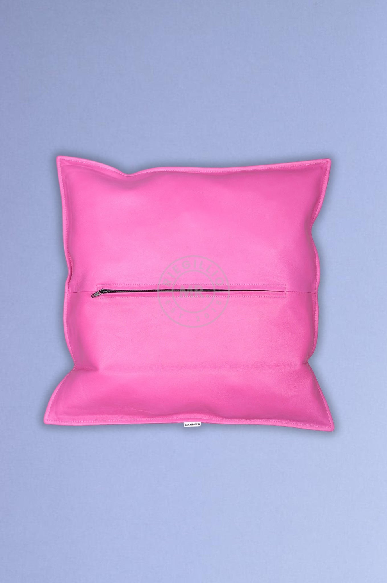 Bright Pink Leather Pillow at MR. Riegillio