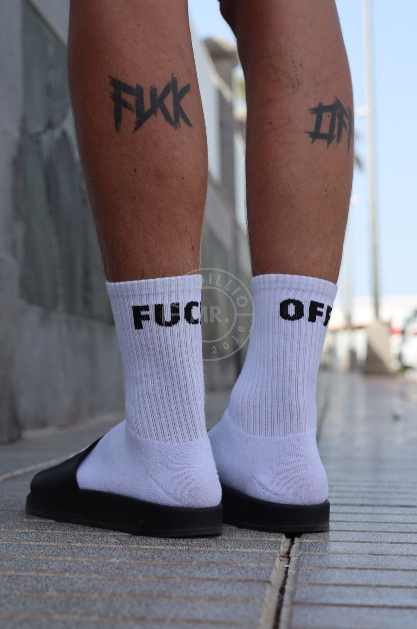 SNKRFTSH Socks - FUCK OFF at MR. Riegillio