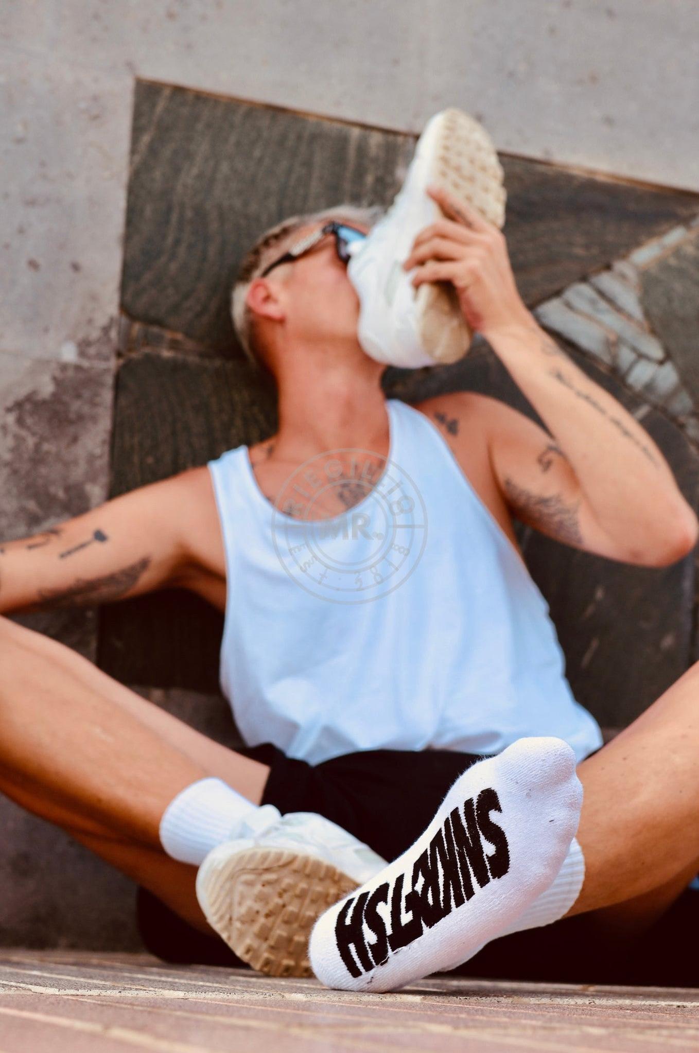 SNKRFTSH Crew Socks White at MR. Riegillio