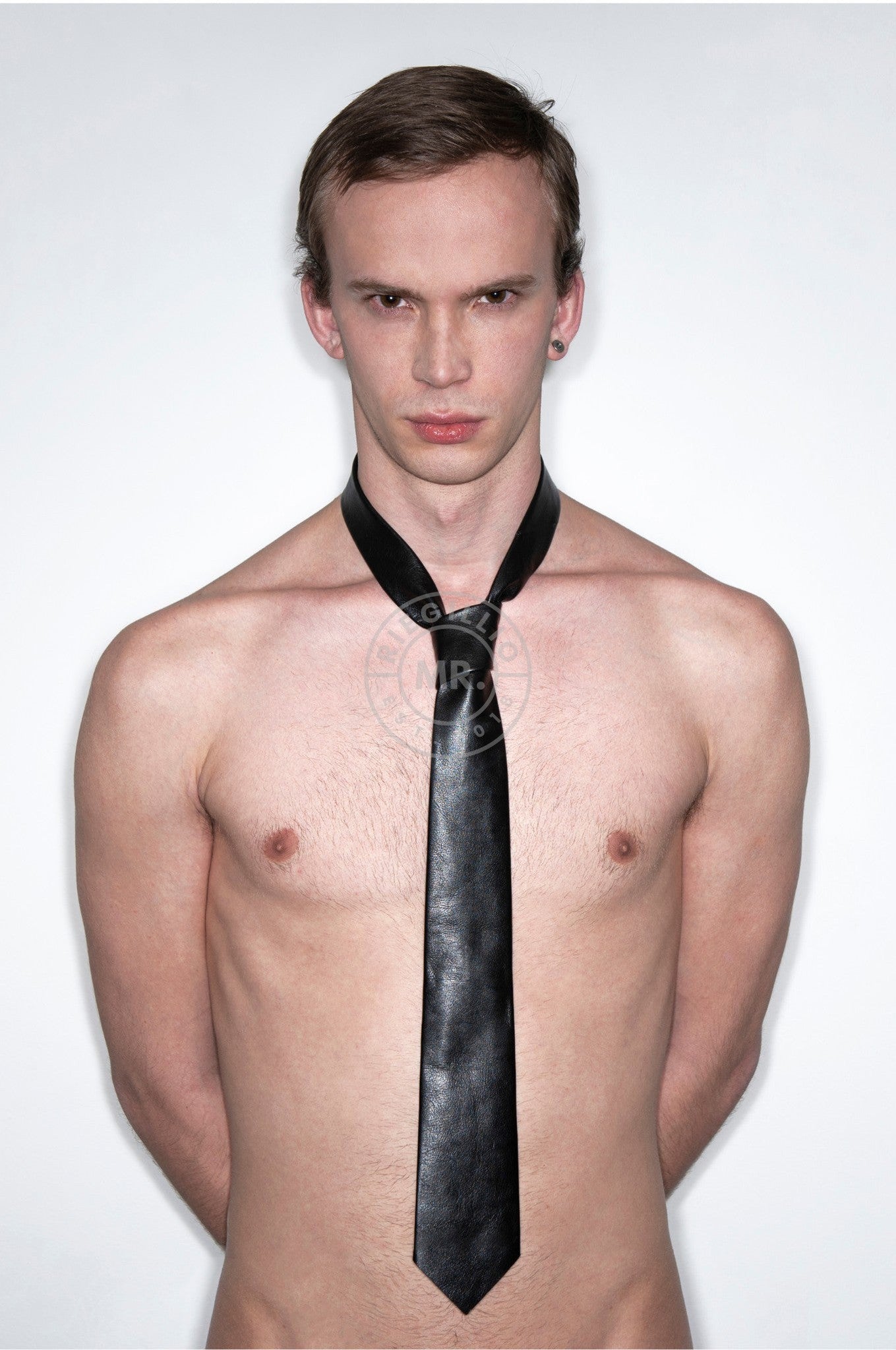 SIRAINER Black Leather Tie at MR. Riegillio