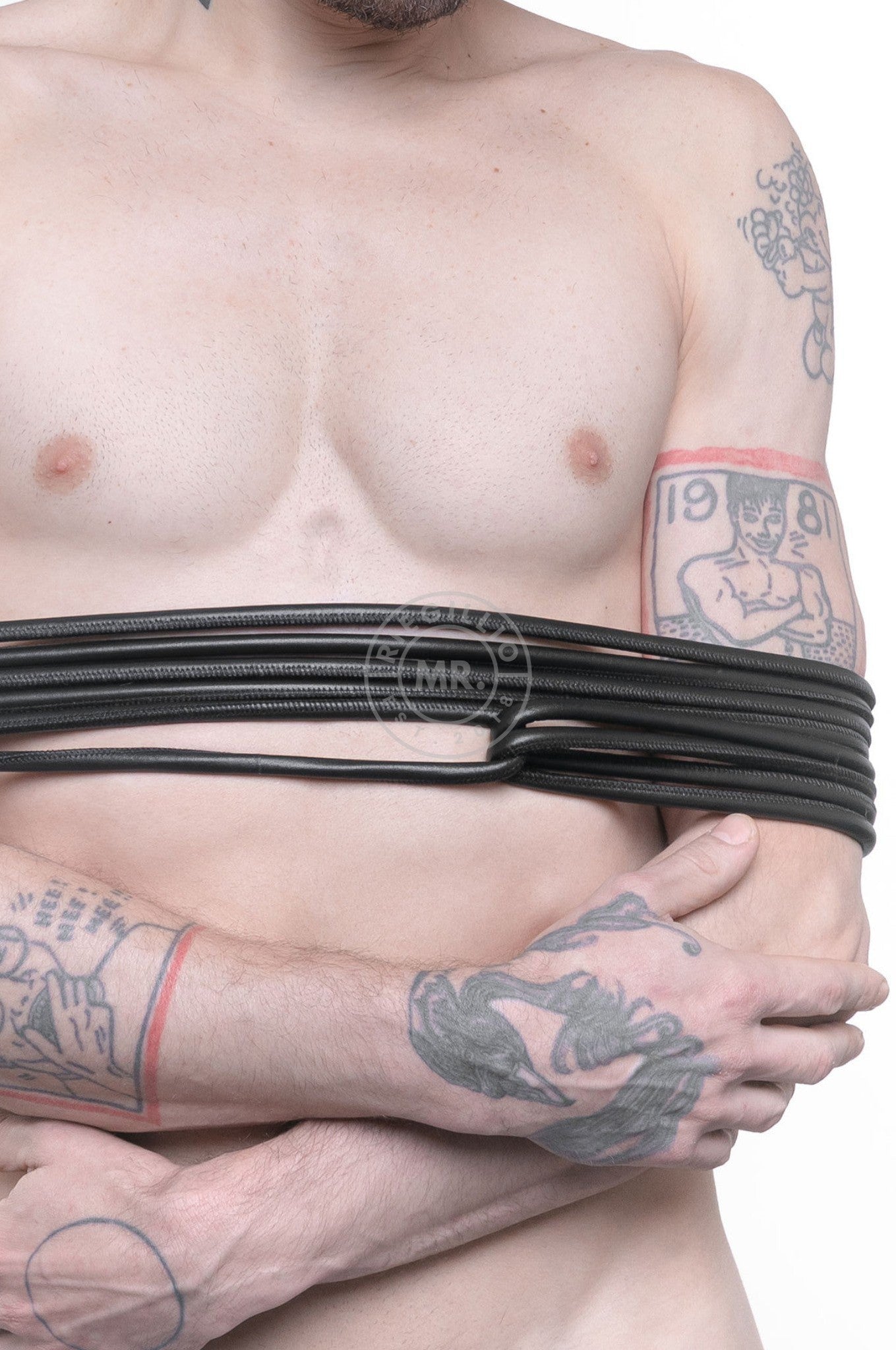 SIRAINER Black Leather Shibari Rope at MR. Riegillio