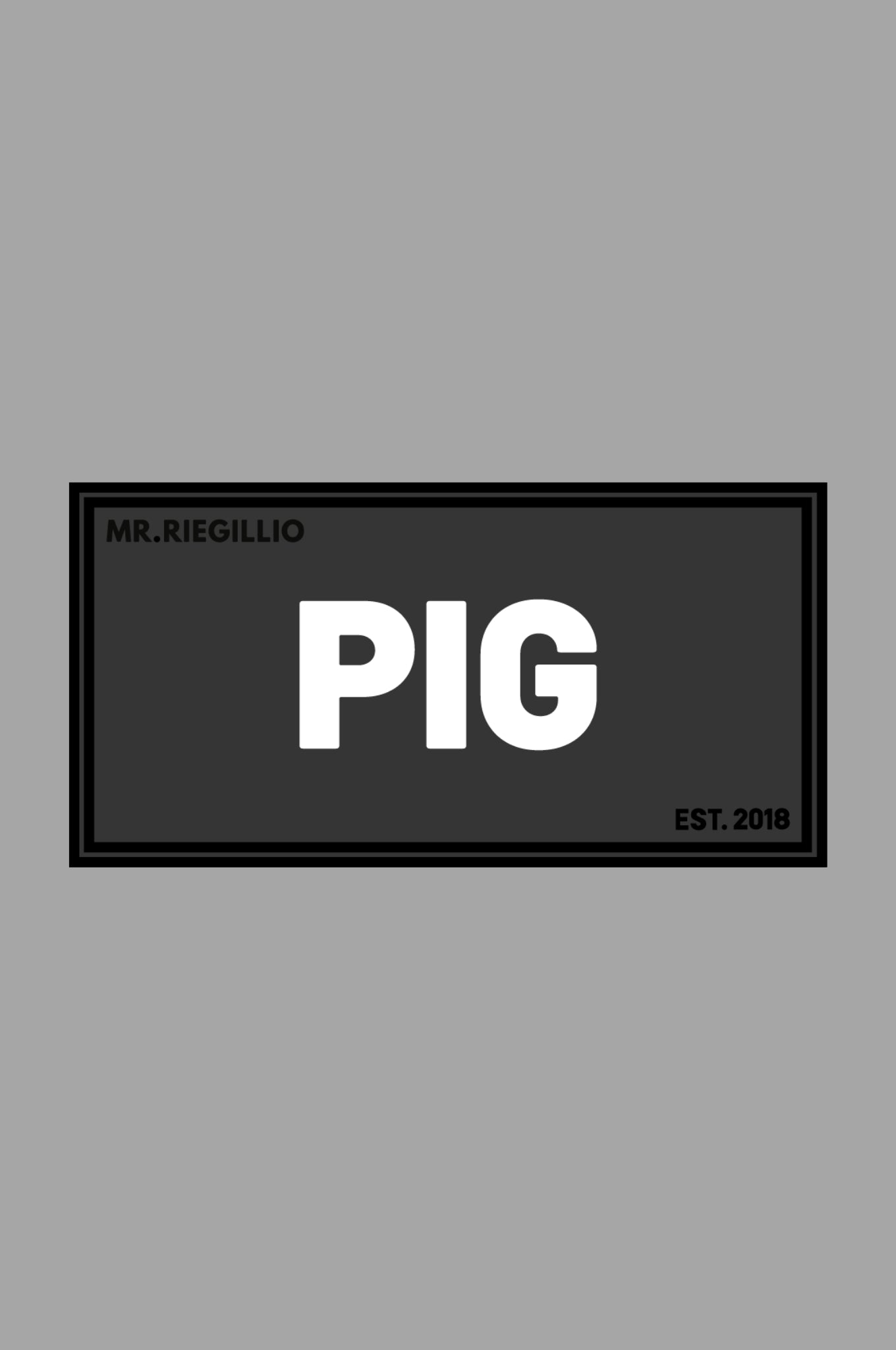 Rubber Velcro Patch - PIG - White at MR. Riegillio