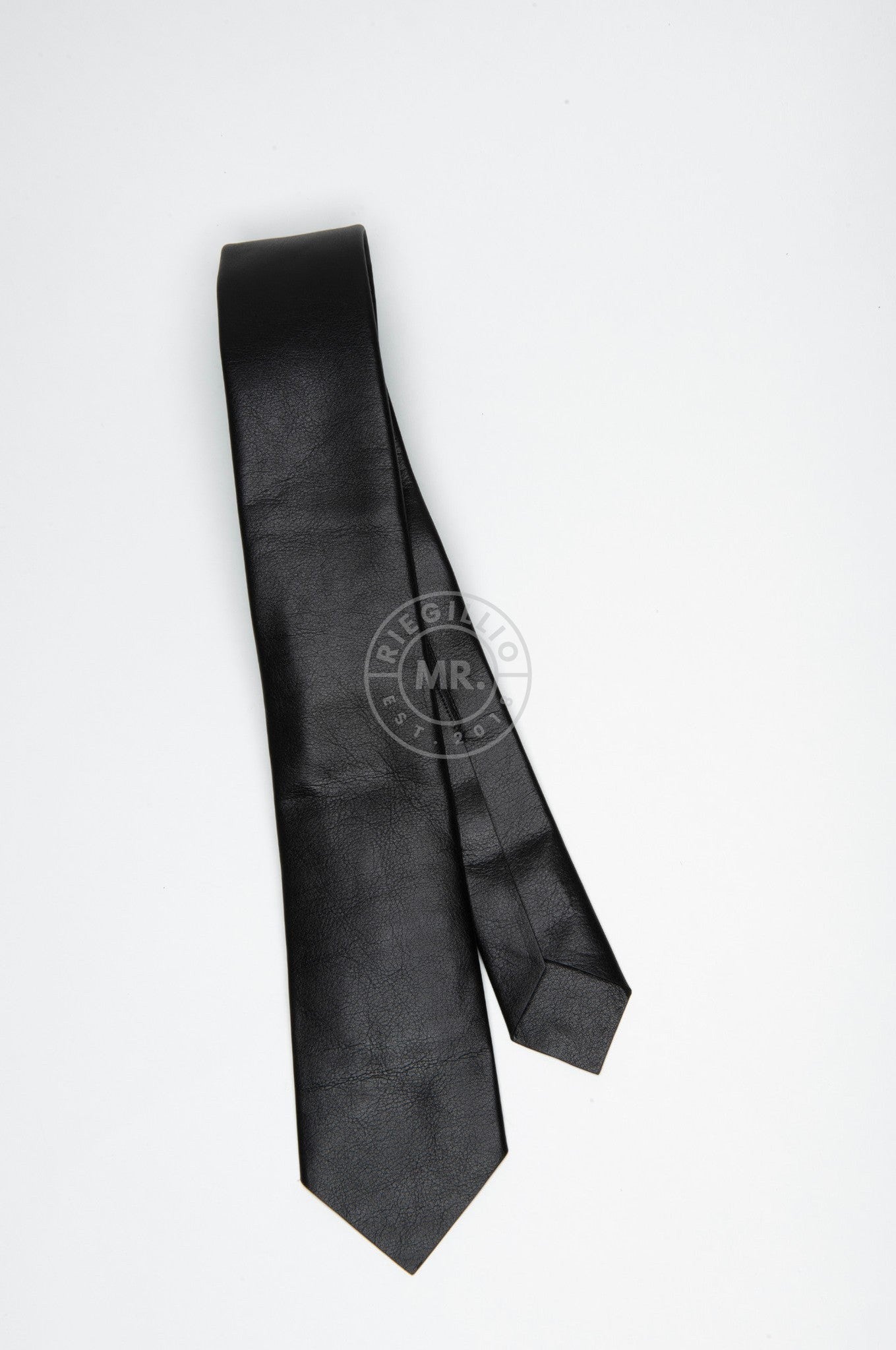 SIRAINER Black Leather Tie at MR. Riegillio