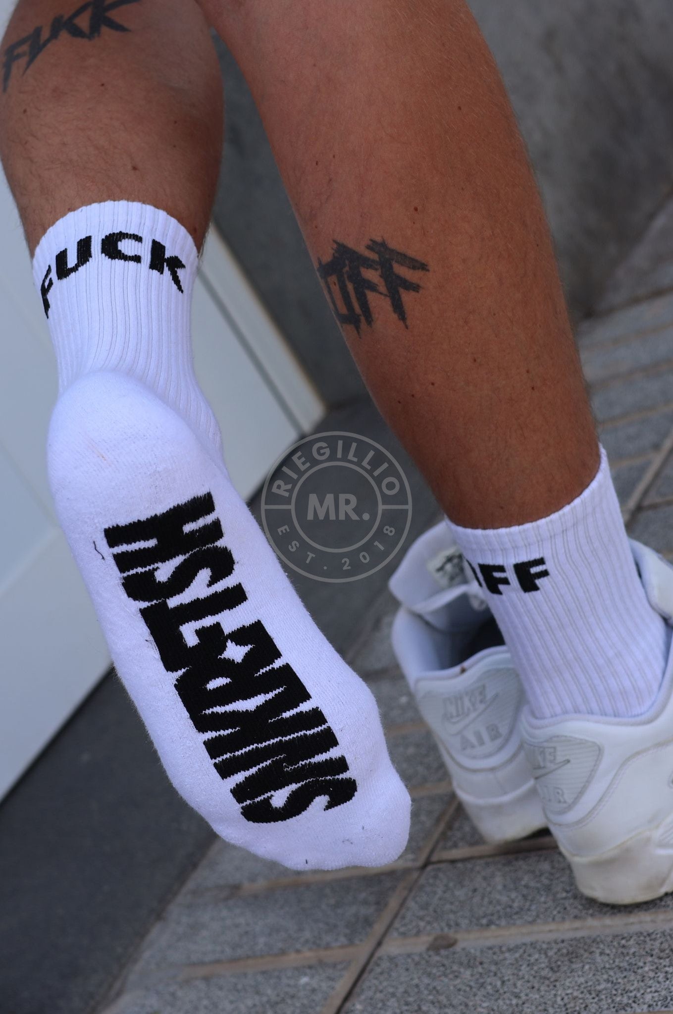 SNKRFTSH Socks - FUCK OFF-at MR. Riegillio