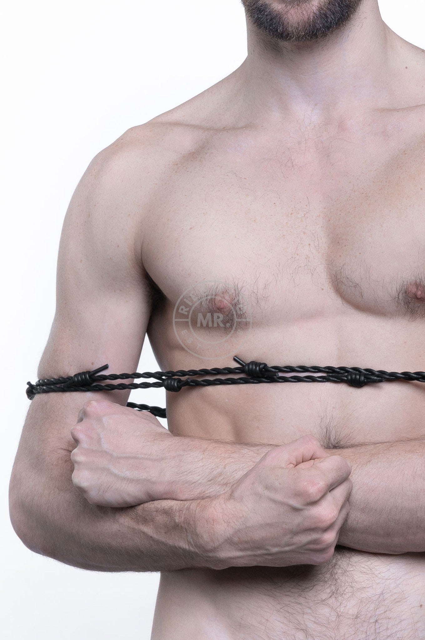 SIRAINER Black Leather Shibari Rope - Wire at MR. Riegillio