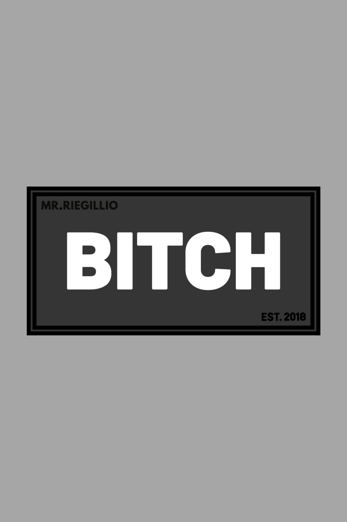 Rubber Velcro Patch - BITCH - White at MR. Riegillio