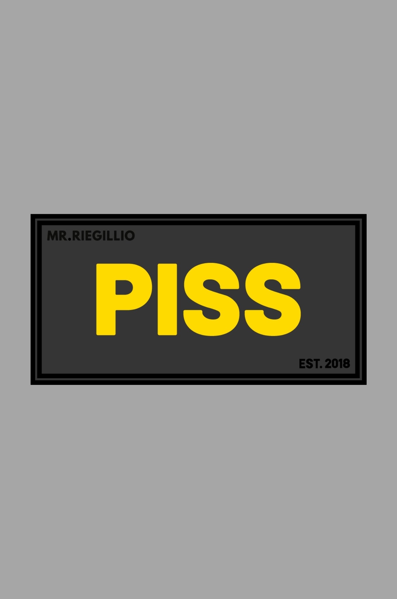 Rubber Velcro Patch - PISS - Yellow