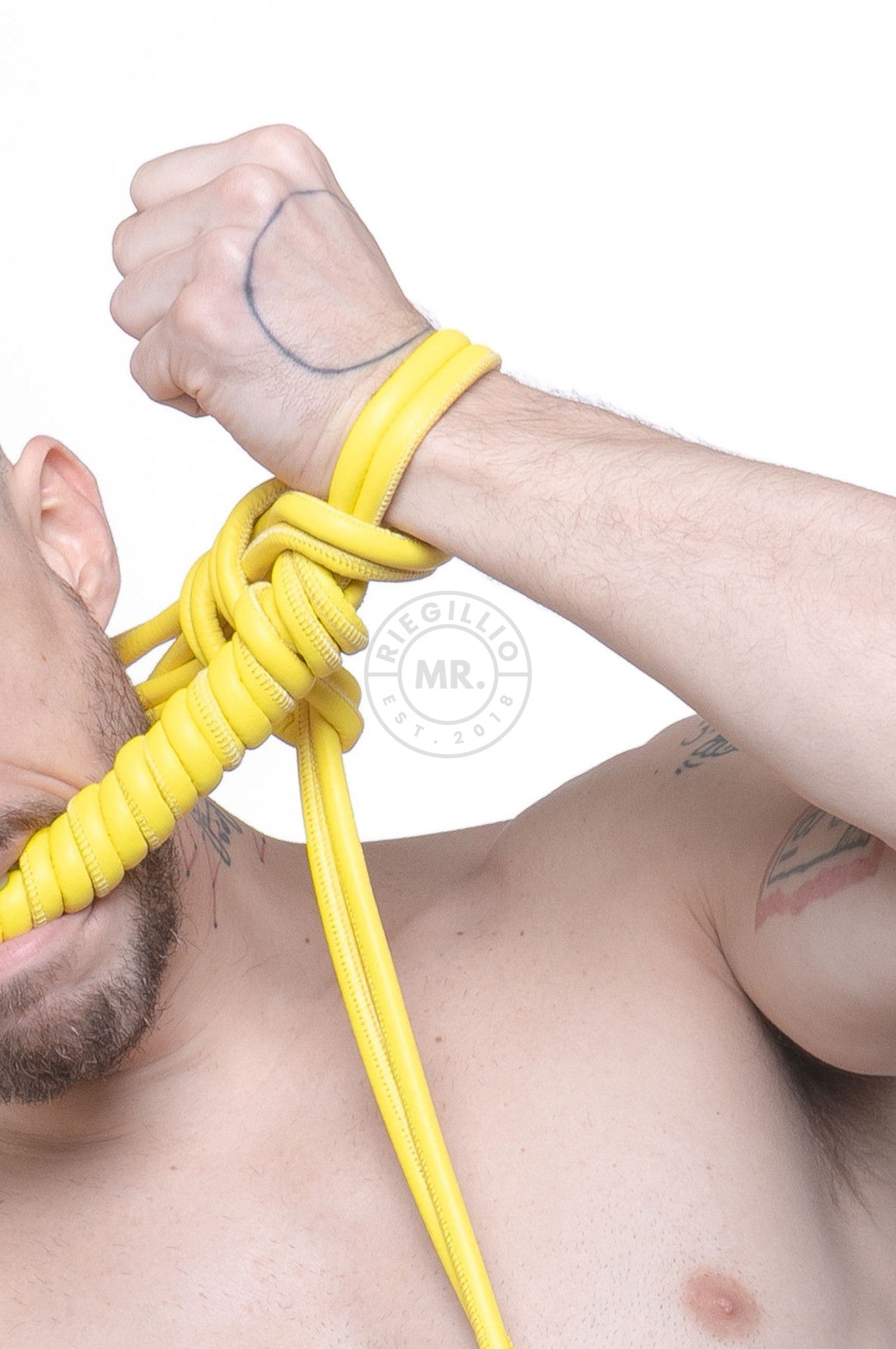 SIRAINER Yellow Leather Shibari Rope at MR. Riegillio