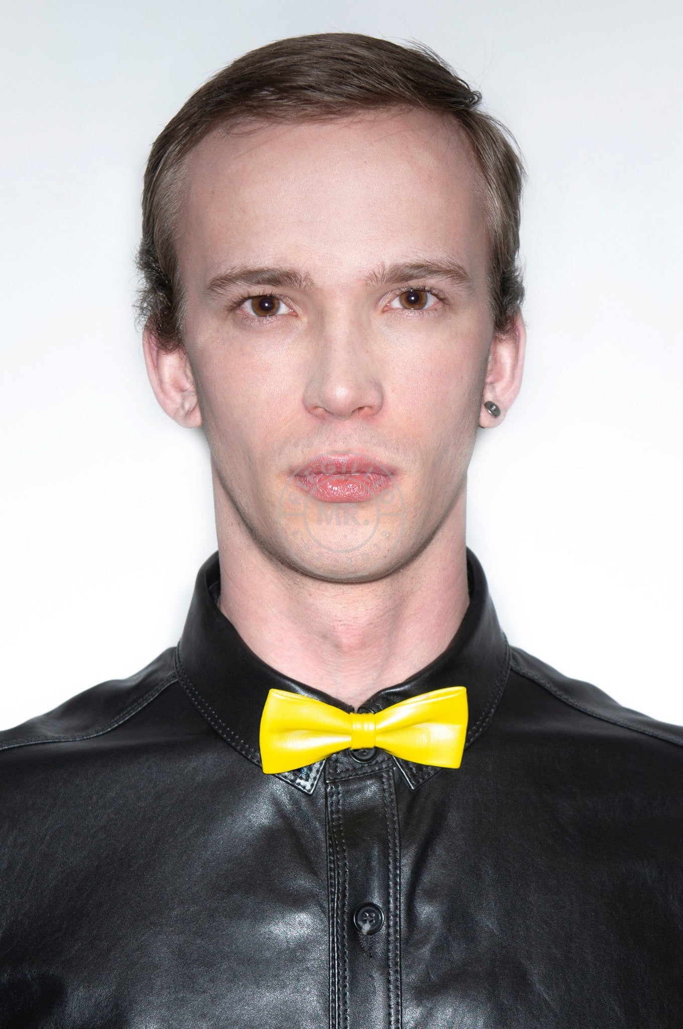 SIRAINER Yellow Leather Bow Tie at MR. Riegillio