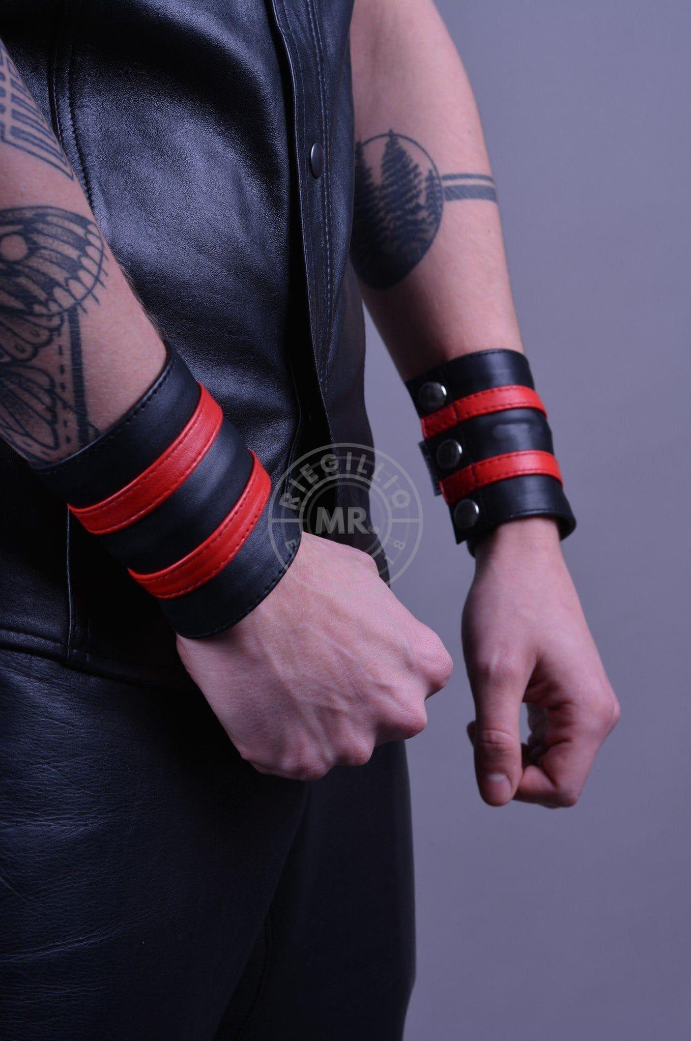 Red Wrist Wallet - Double Stripe at MR. Riegillio