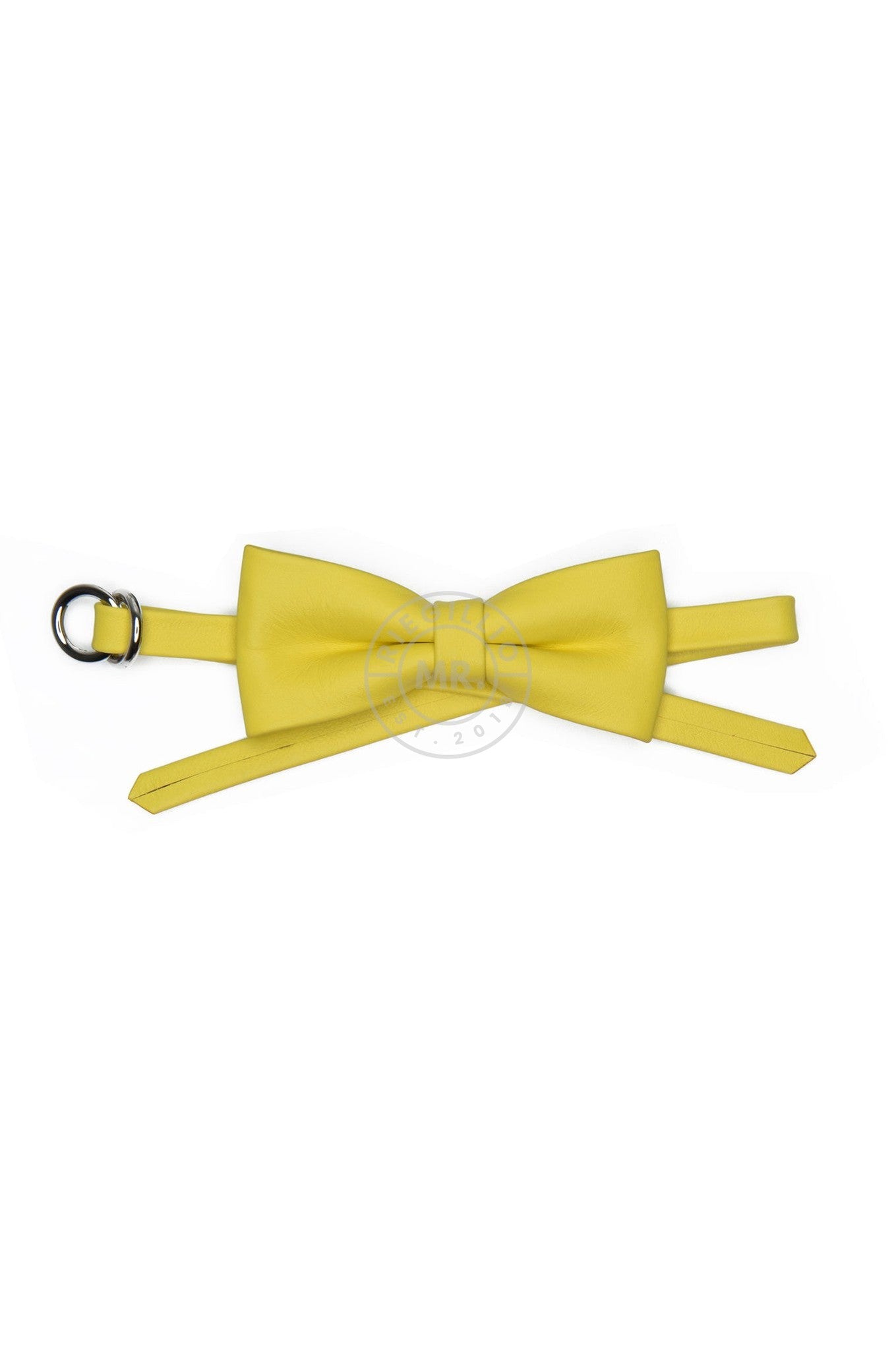 SIRAINER Yellow Leather Bow Tie at MR. Riegillio