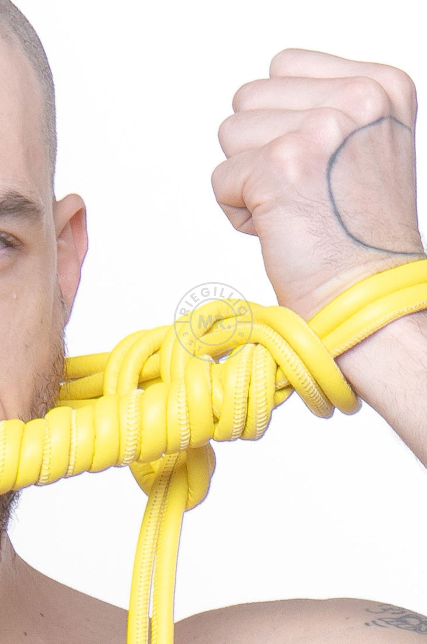 SIRAINER Yellow Leather Shibari Rope at MR. Riegillio