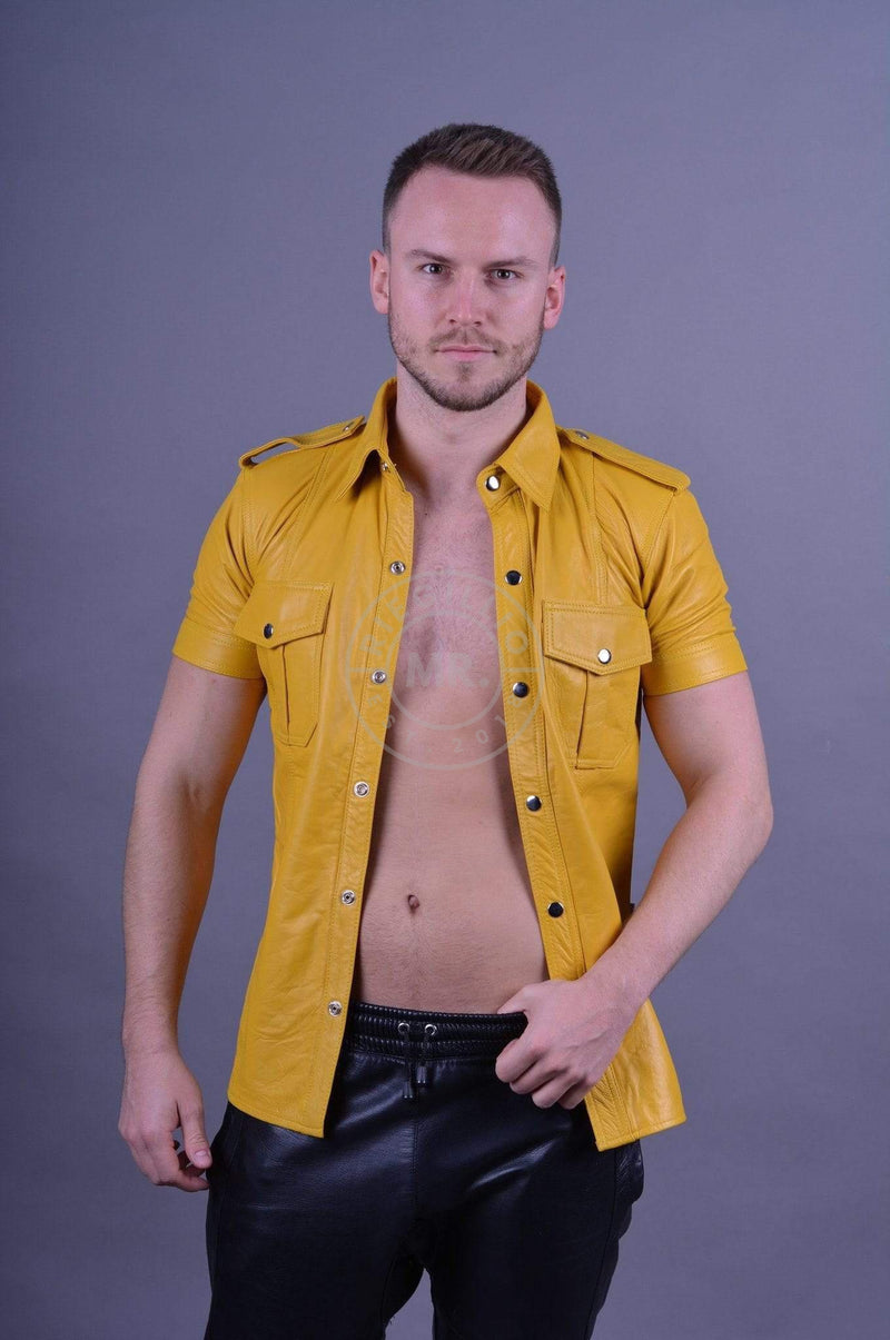 Yellow Leather Shirt at MR. Riegillio