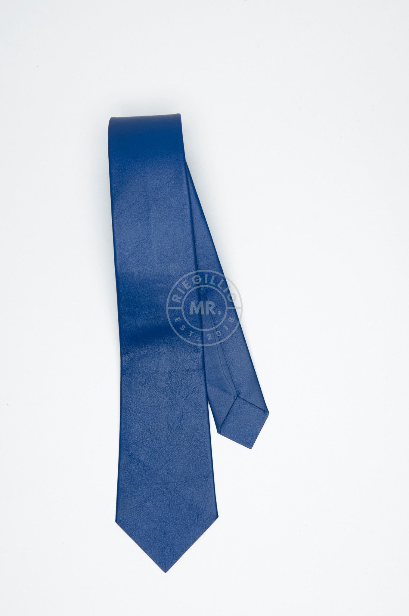 SIRAINER Blue Leather Tie at MR. Riegillio