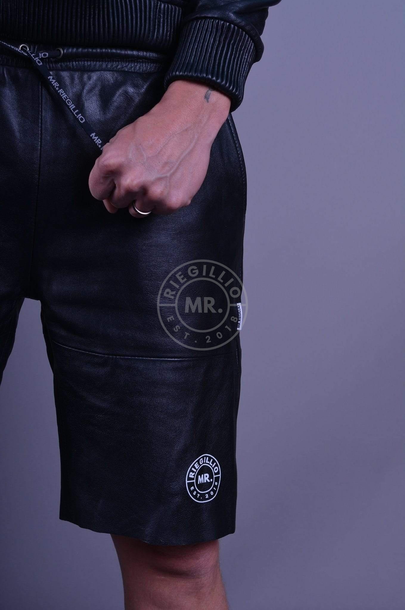 Black Leather Long Short at MR. Riegillio